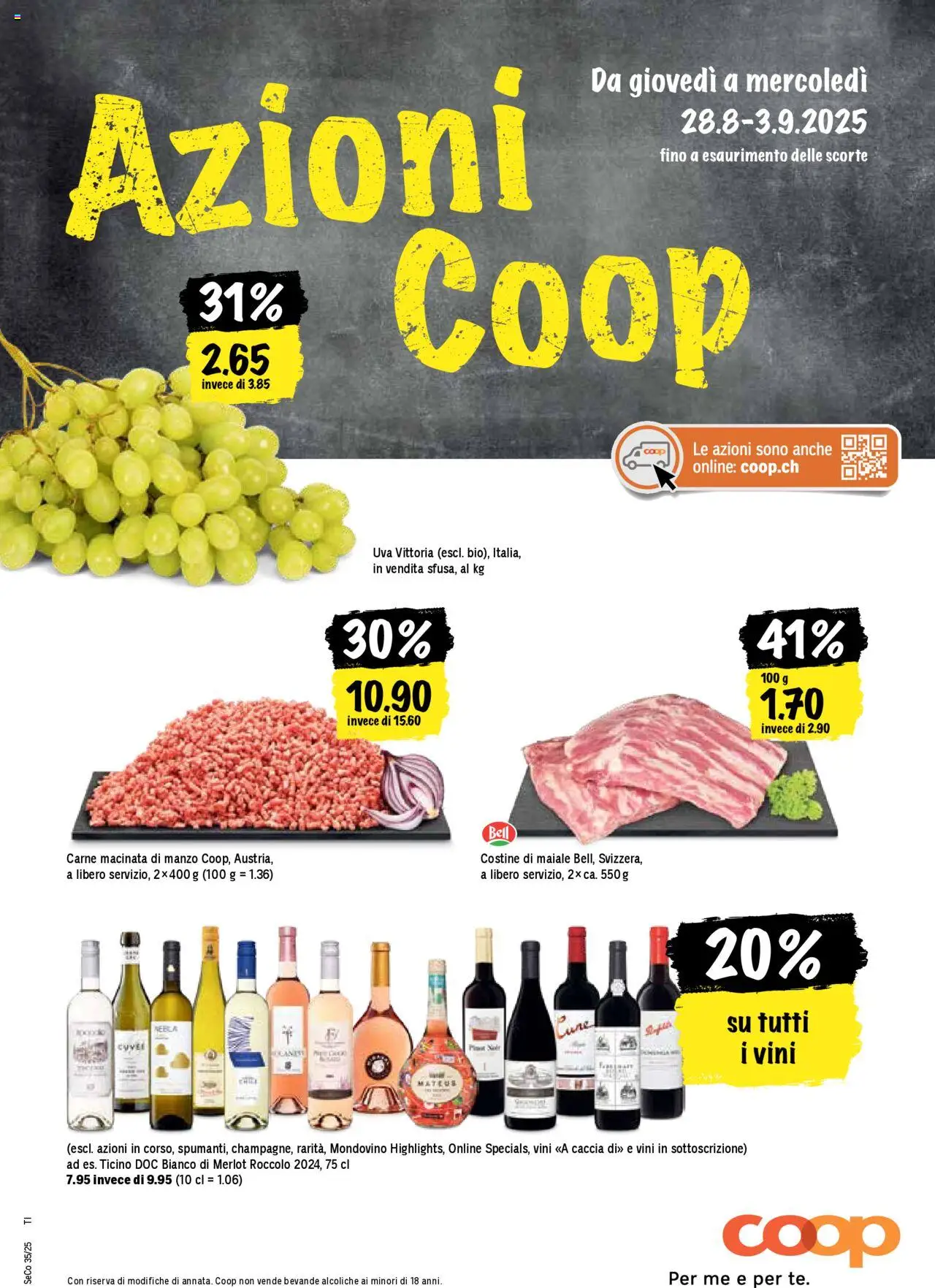 Coop - Una settimana di azioni ab 28.08.2025 | Seite: 1 | Produkte: Merlot, Chili