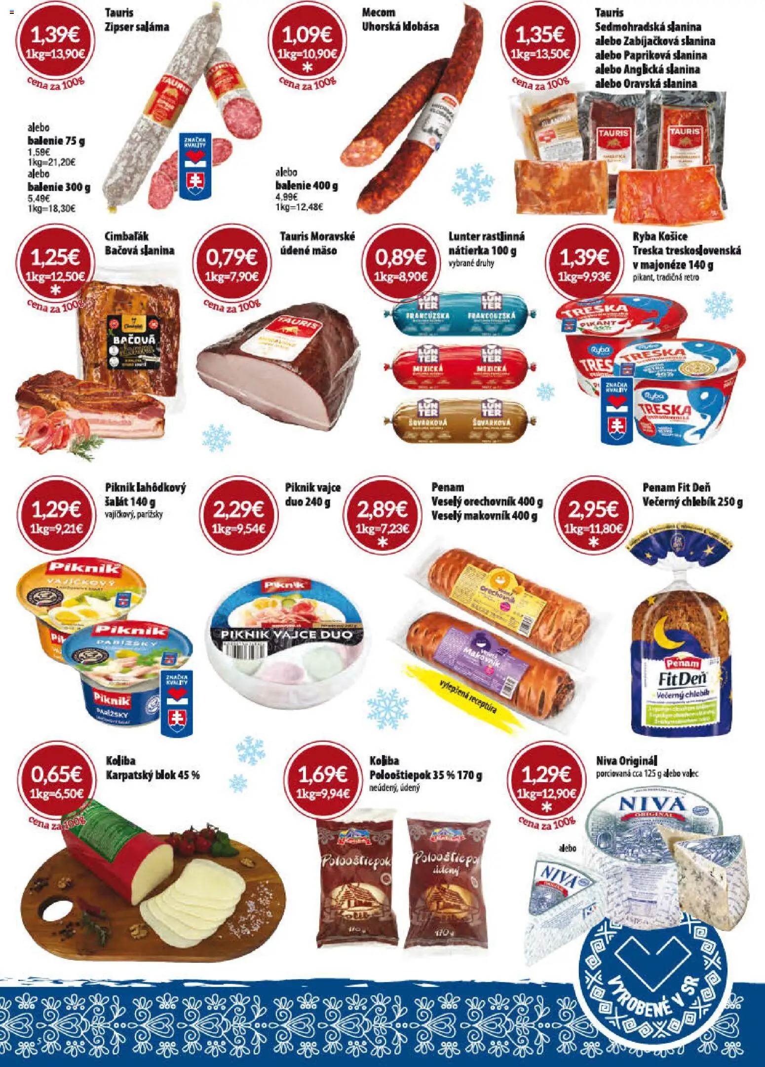 Nové CBA Verex akcie – leták je platný od 01.12.2025 | Strana: 5 | Produkty: Saláma, Slanina, Ryba, Treska