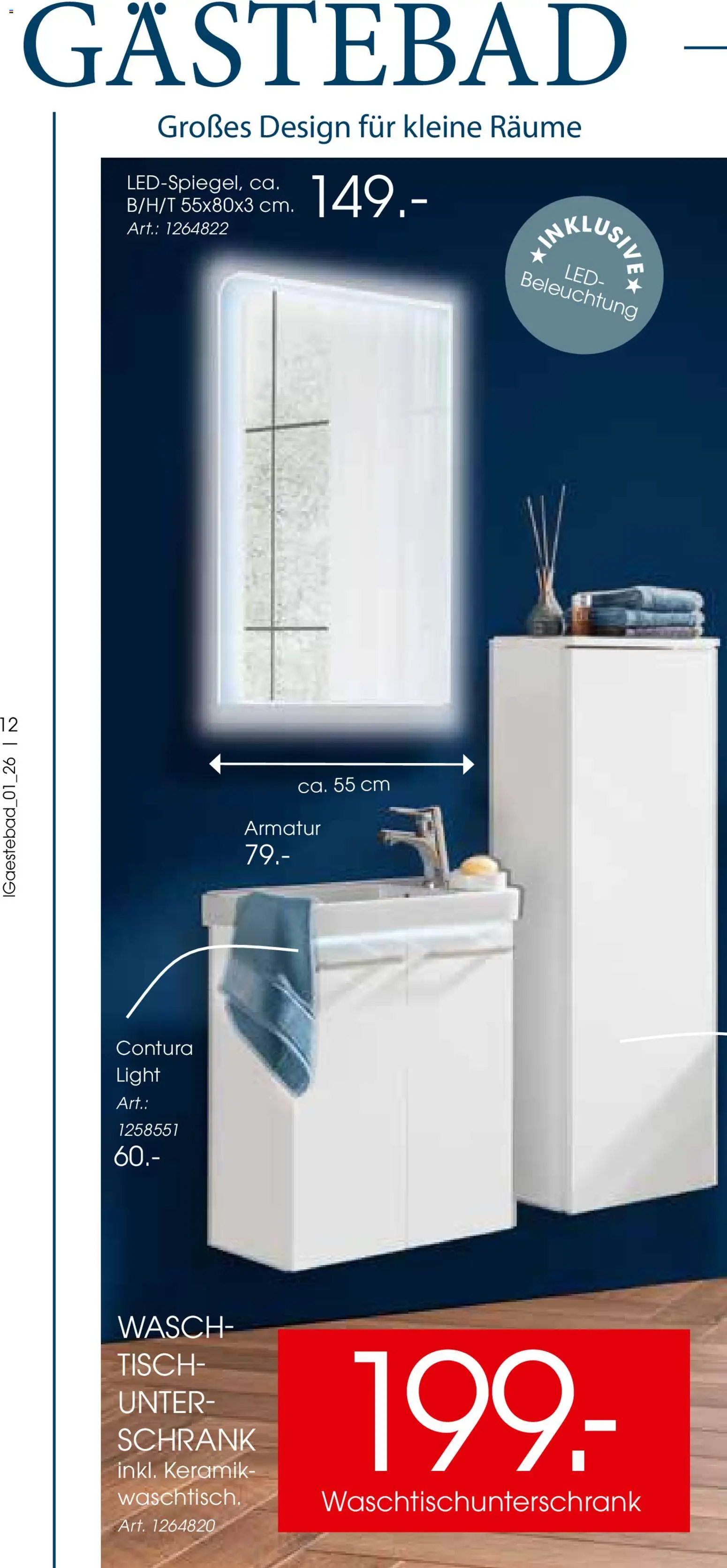 Zurbrüggen - Gästebad – gültig ab 18.02.2026 | Seite: 12 | Produkte: Tisch, Schrank, Armatur