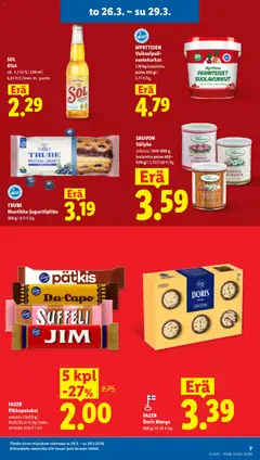 Lidl-mainoslehti voimassa 26.03.2026 alkaen | Sivu: 7 | Tuotteet: Valkosipuli, Mango, Olut