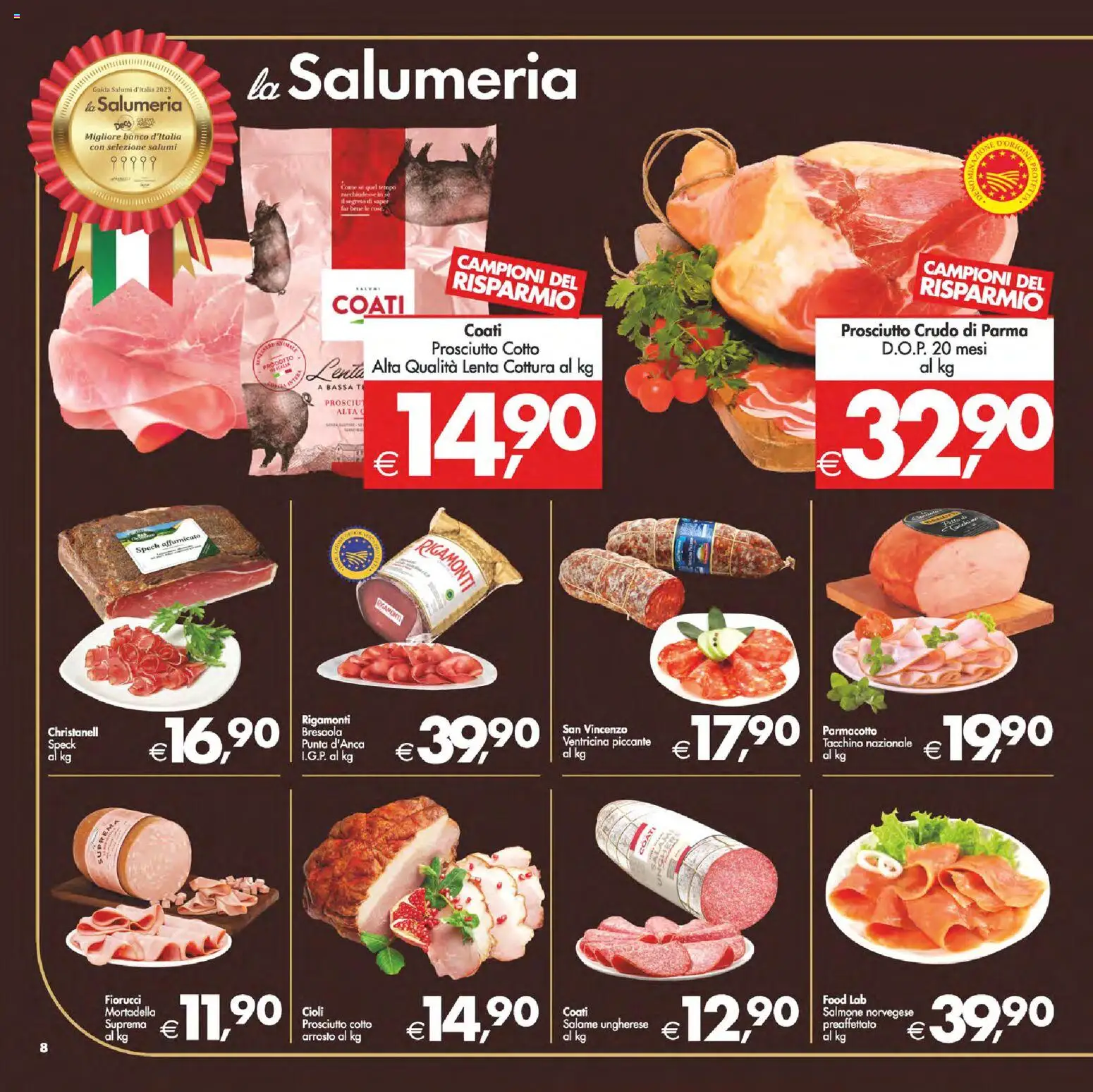 Volantino Decò del 23.01.2026 | Pagina: 9 | Prodotti: Prosciutto Crudo, Prosciutto Cotto, Salmone, Bresaola