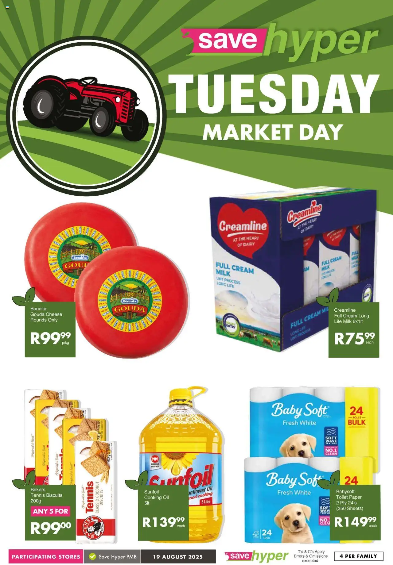 Save Market Day │ valid from 19.08.2025 | Page: 10 | Products: Toilet, Milk, Biscuits, Paper