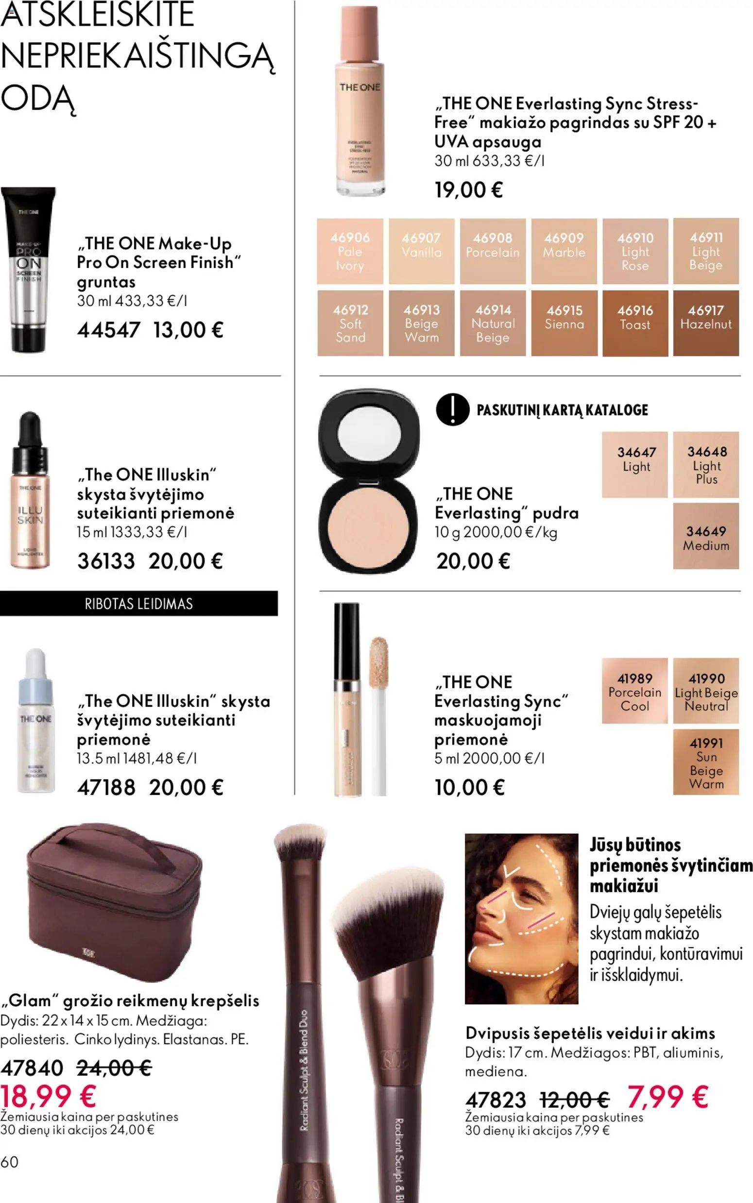 Oriflame akcijos nuo 18.02.2026 | Puslapis: 60 | Prekių: Makiažo pagrindas, Pudra, Šepetėlis, Krepšelis