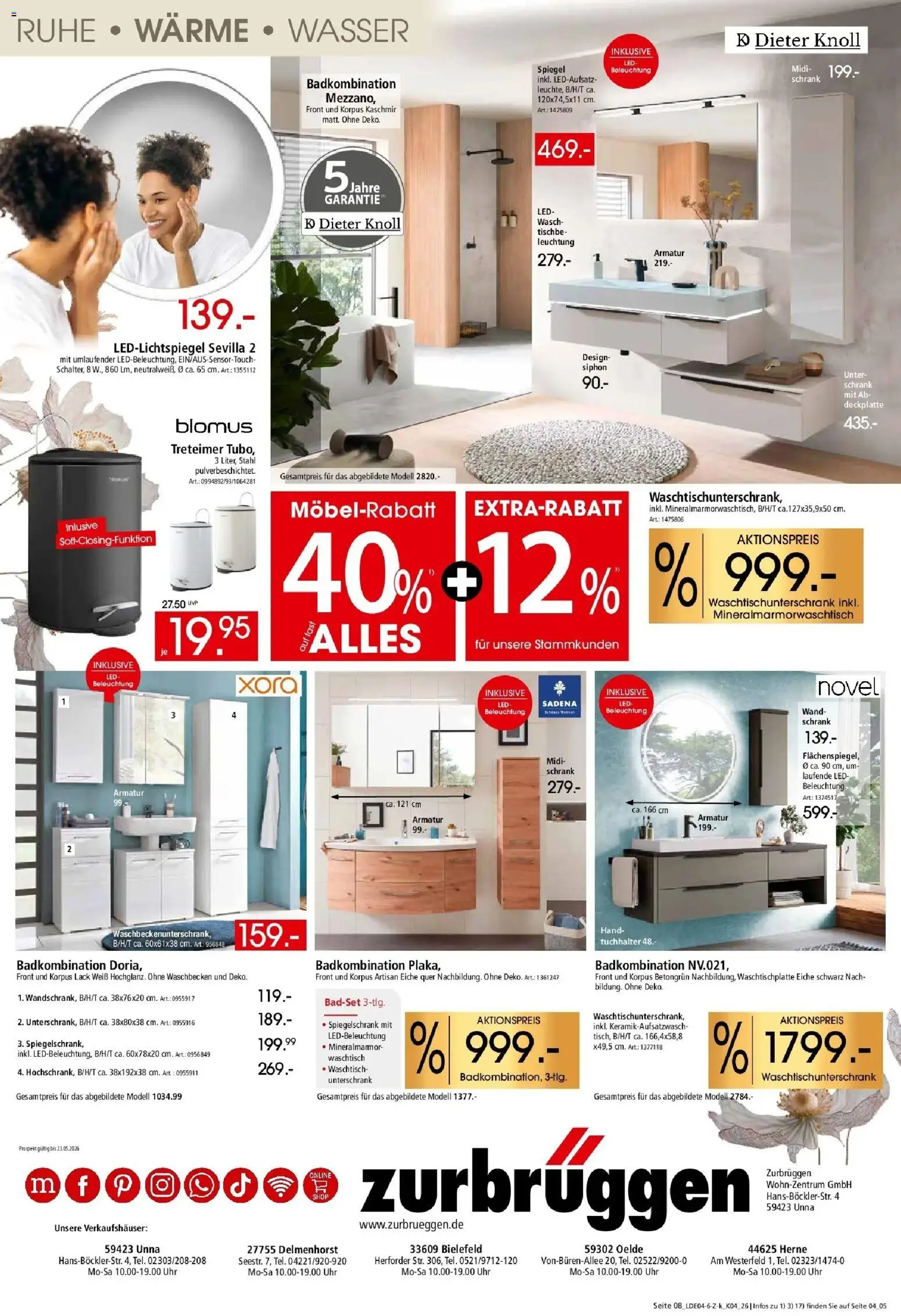 Zurbrüggen - Zurbrüggen: Küchen für ihr Zuhause – gültig ab 03.04.2026 | Seite: 16 | Produkte: Spiegel, Spiegelschrank, Wasser, Uhr