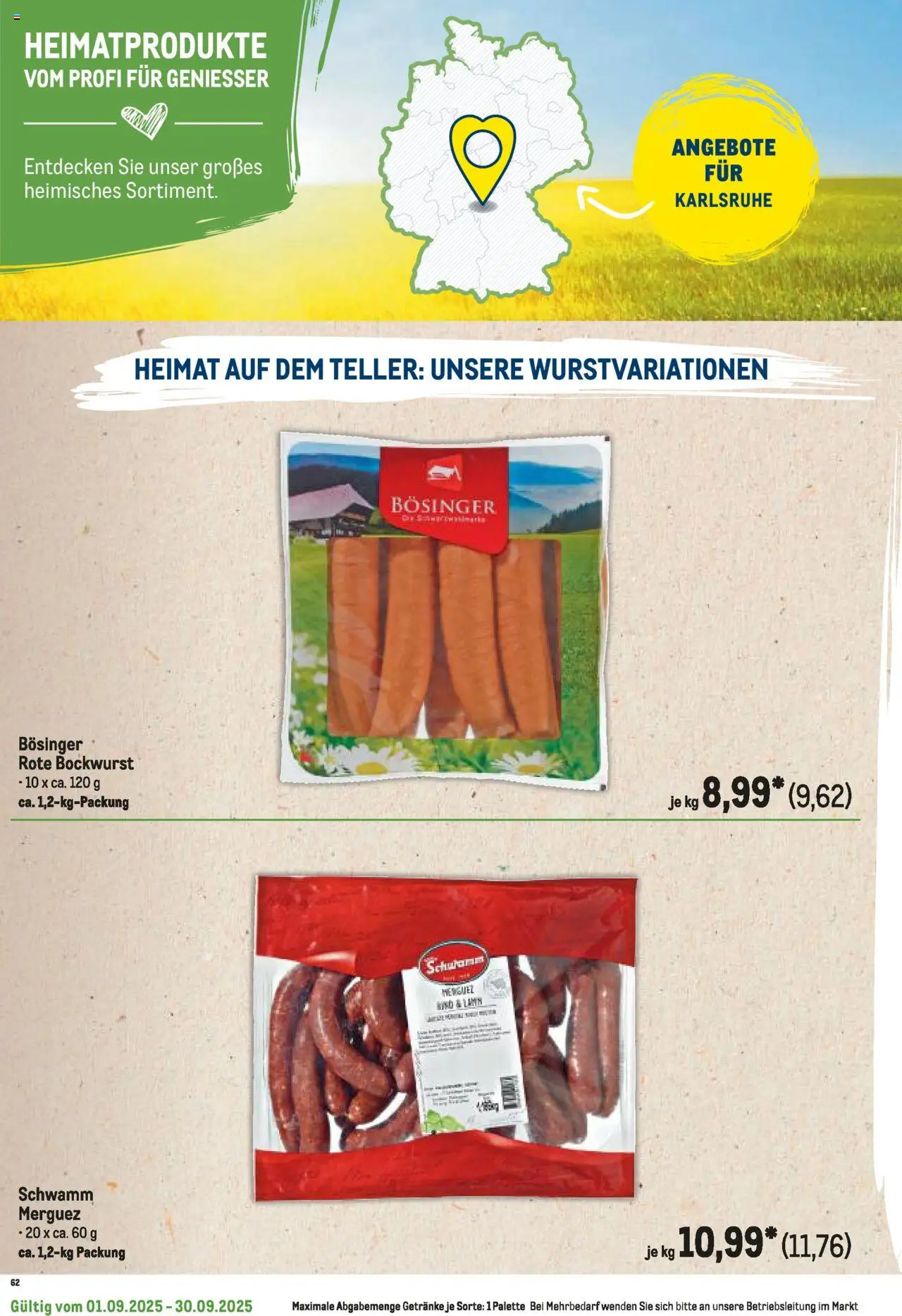 Metro Regionaler Flyer - gültig ab dem 01.09.2025 | Seite: 110 | Produkte: Bockwurst