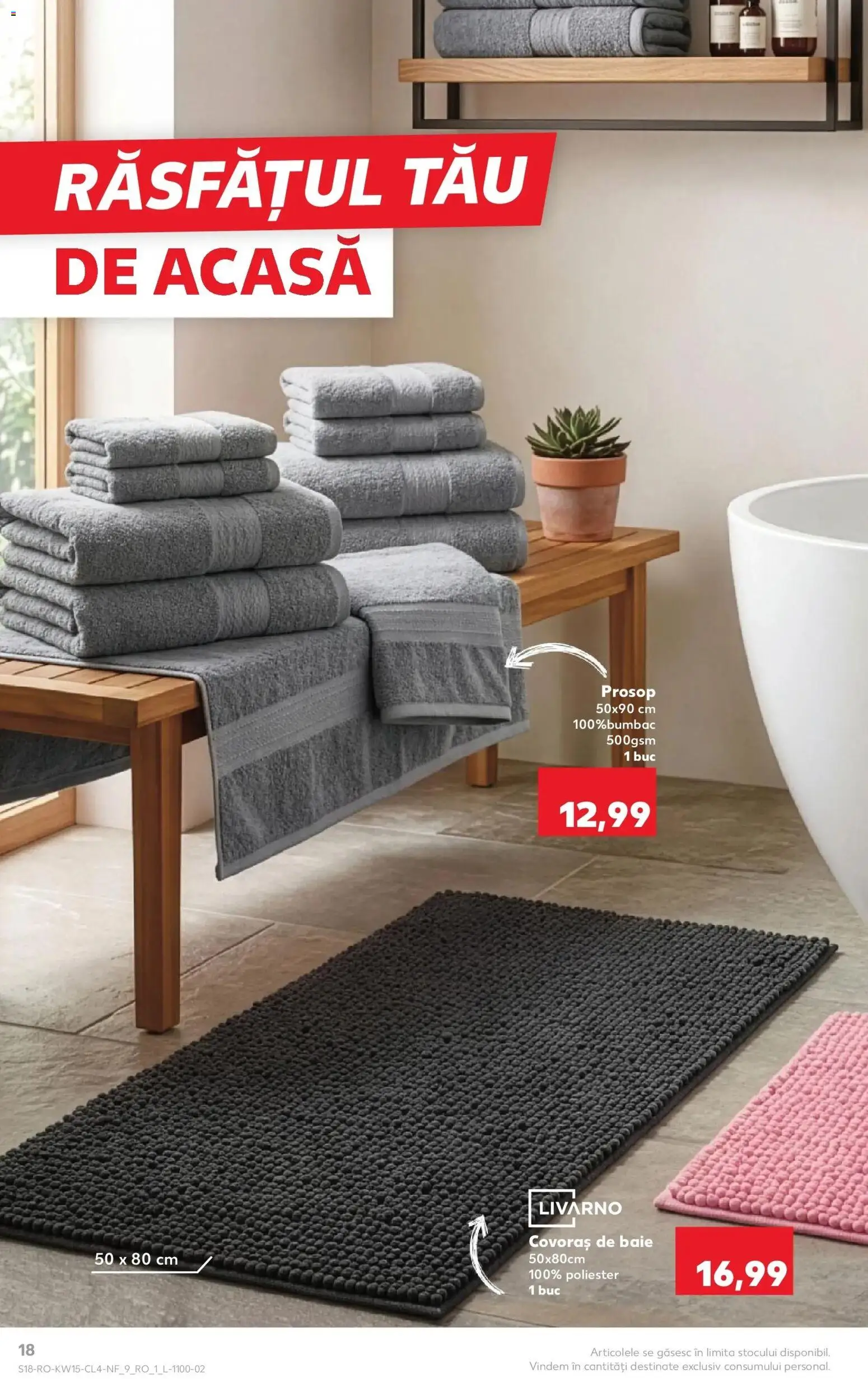 Noul catalog Kaufland – valabil de la 08.04.2026 | Pagină: 18 | Produse: Covoraș de baie