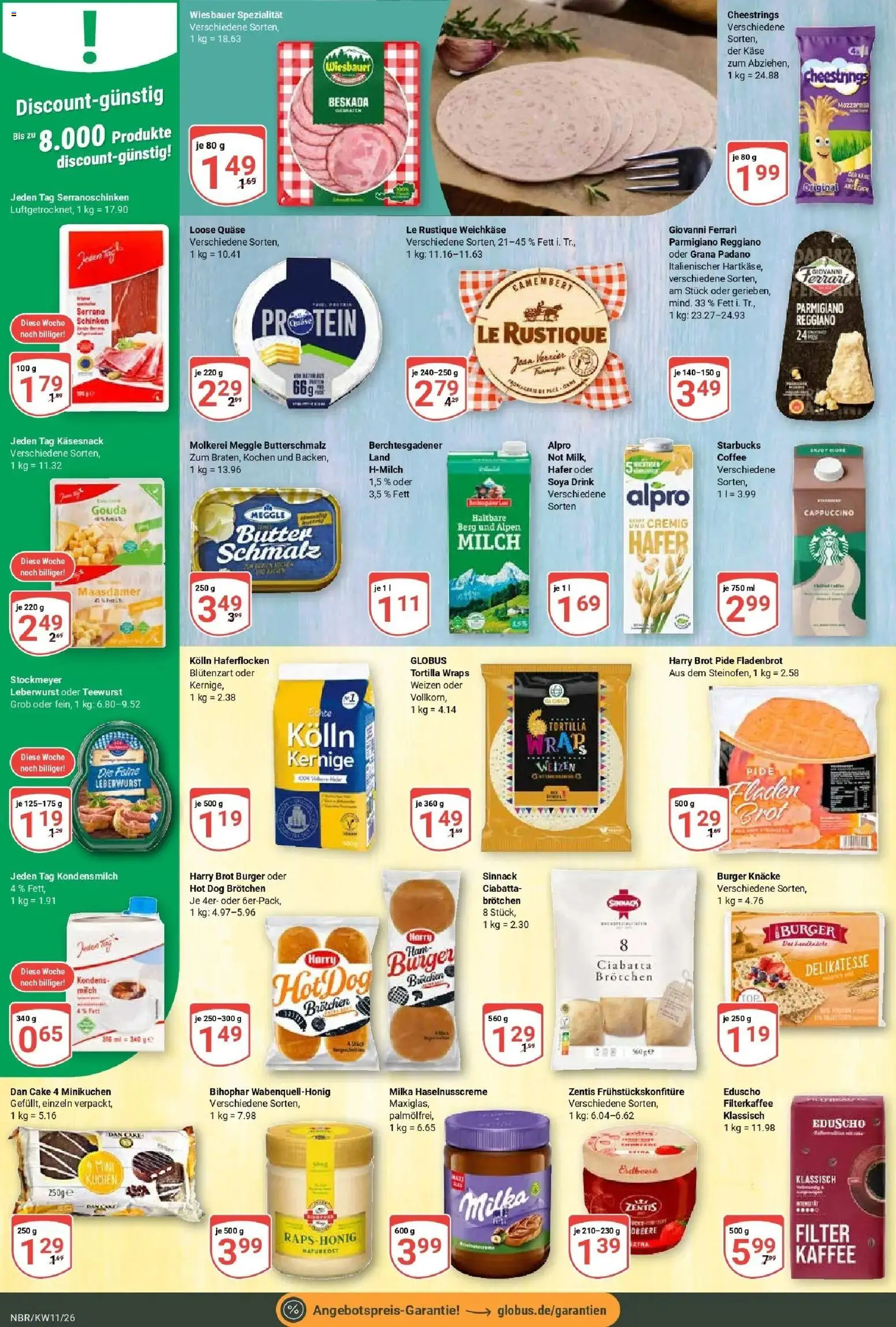 Globus prospekt Neubrandenburg	 – gültig ab 09.03.2026 | Seite: 12 | Produkte: Kolln haferflocken, Milch, Mozzarella, Brot