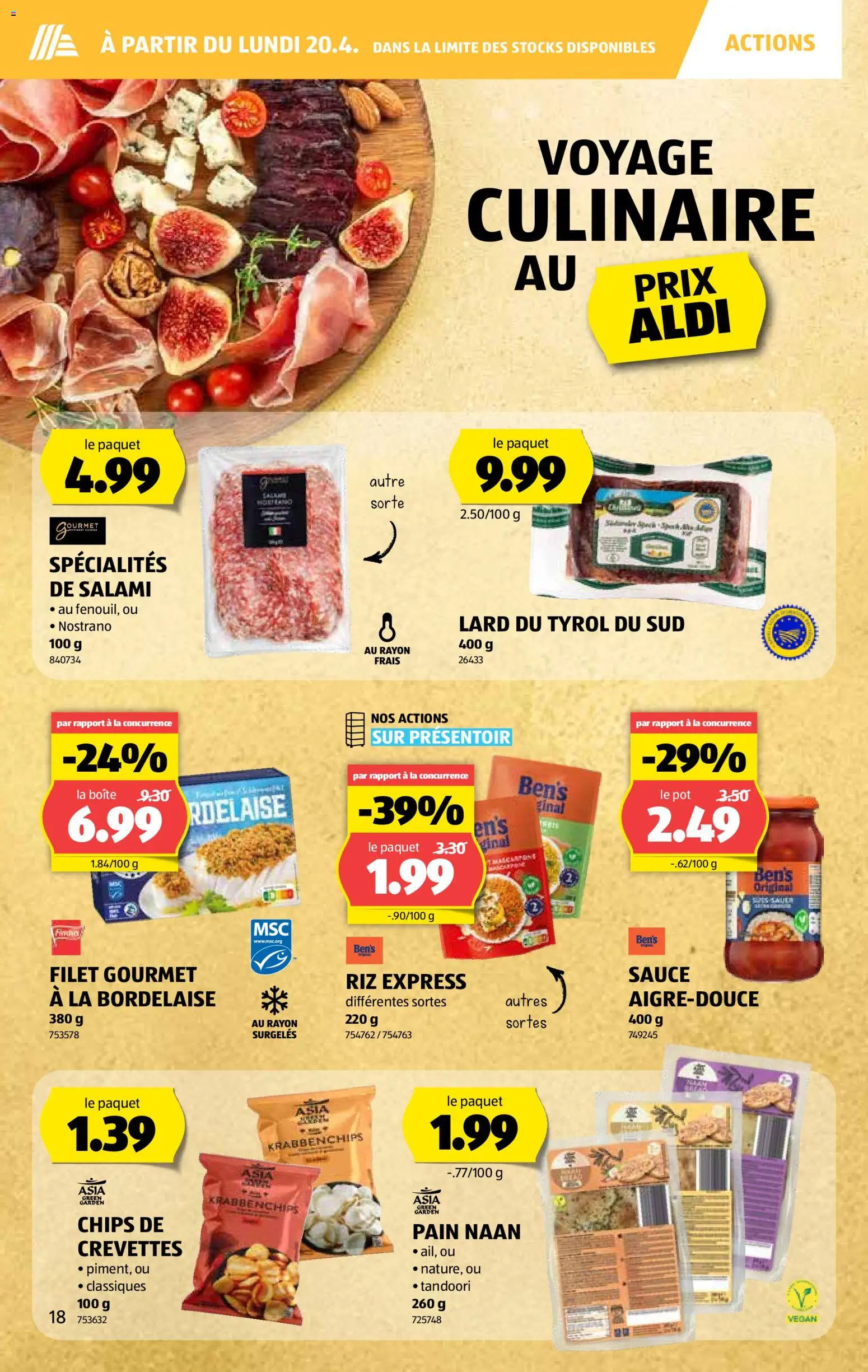 Aldi aktionen FR – gültig ab 16.04.2026 | Seite: 19 | Produkte: Salami, Chips