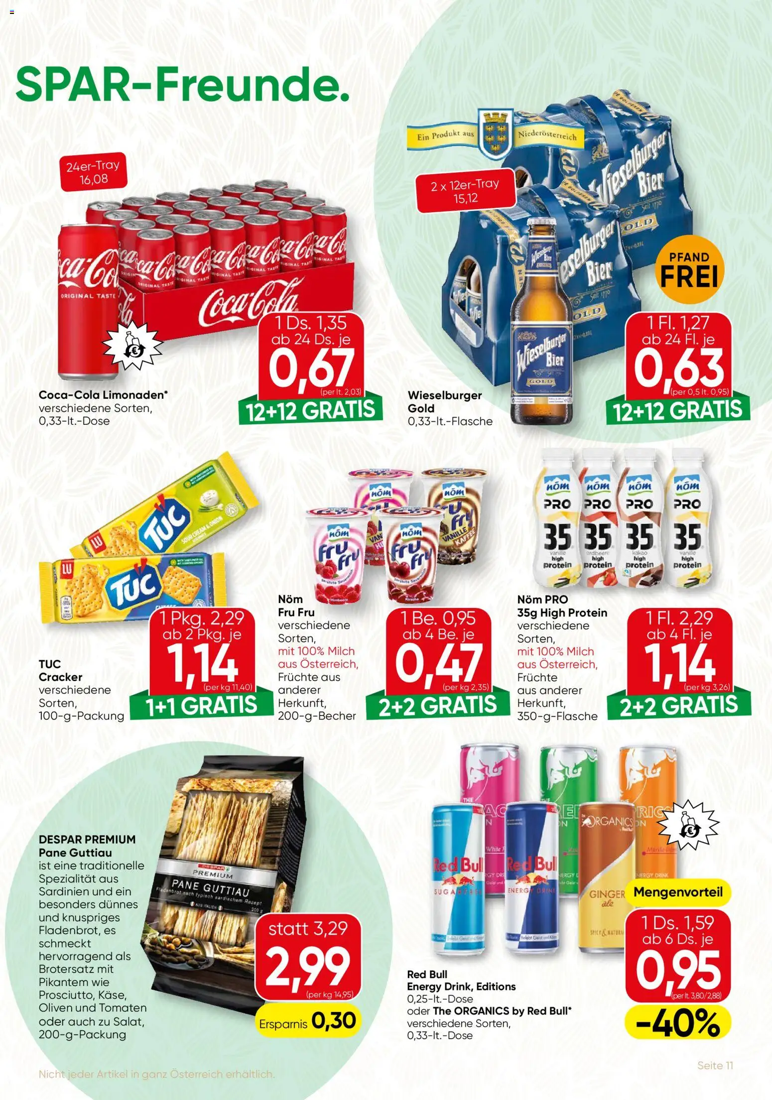SPAR Gourmet Flugblatt Burgenland gültig ab 23.10.2025 | Seite: 11 | Produkte: Szeder, Milch, Kaffee, Tomaten