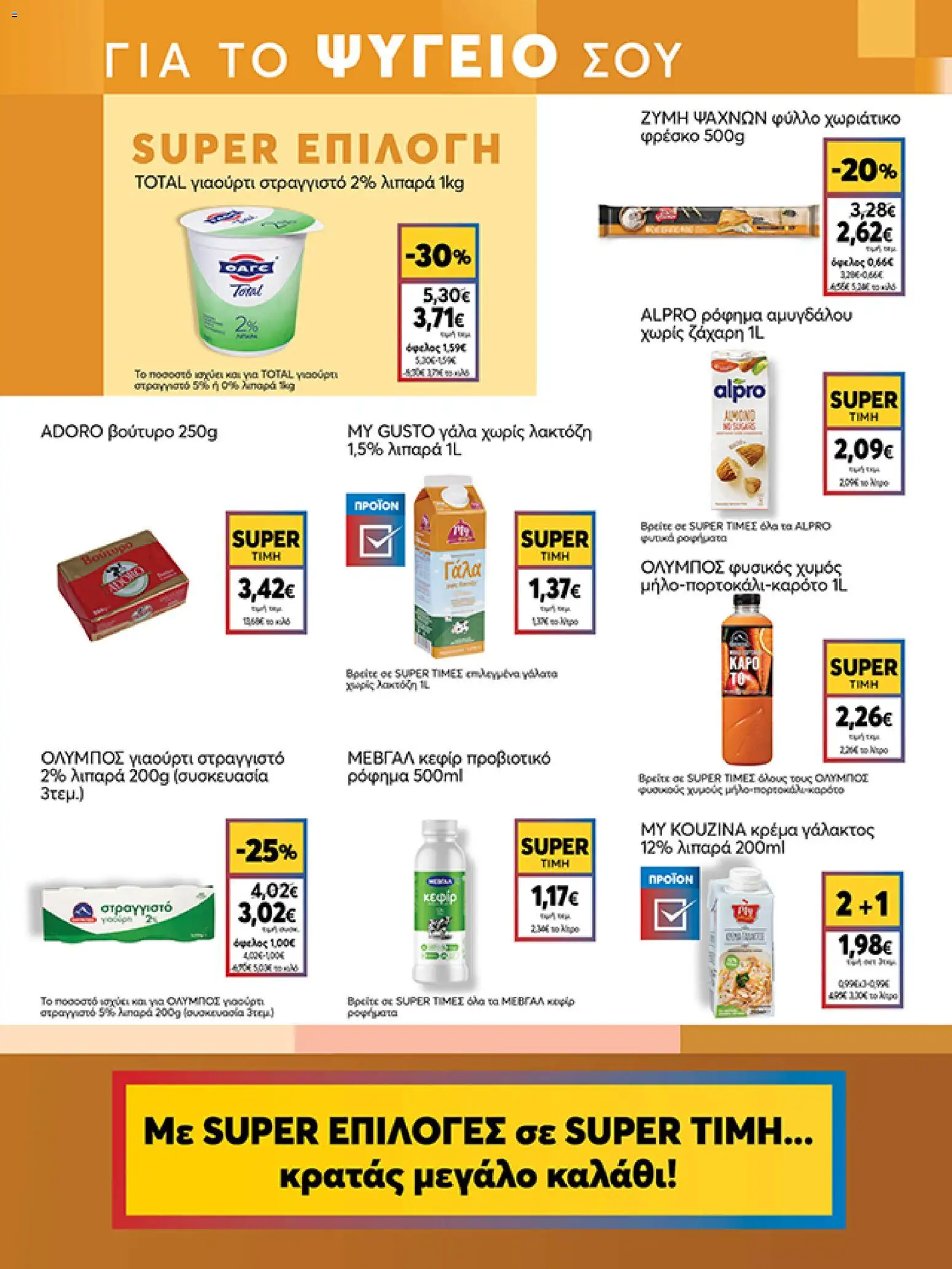  | Σελίδα: 9 | Προϊόντα: Βούτυρο, Χυμός, Κρέμα γάλακτος, Ζάχαρη