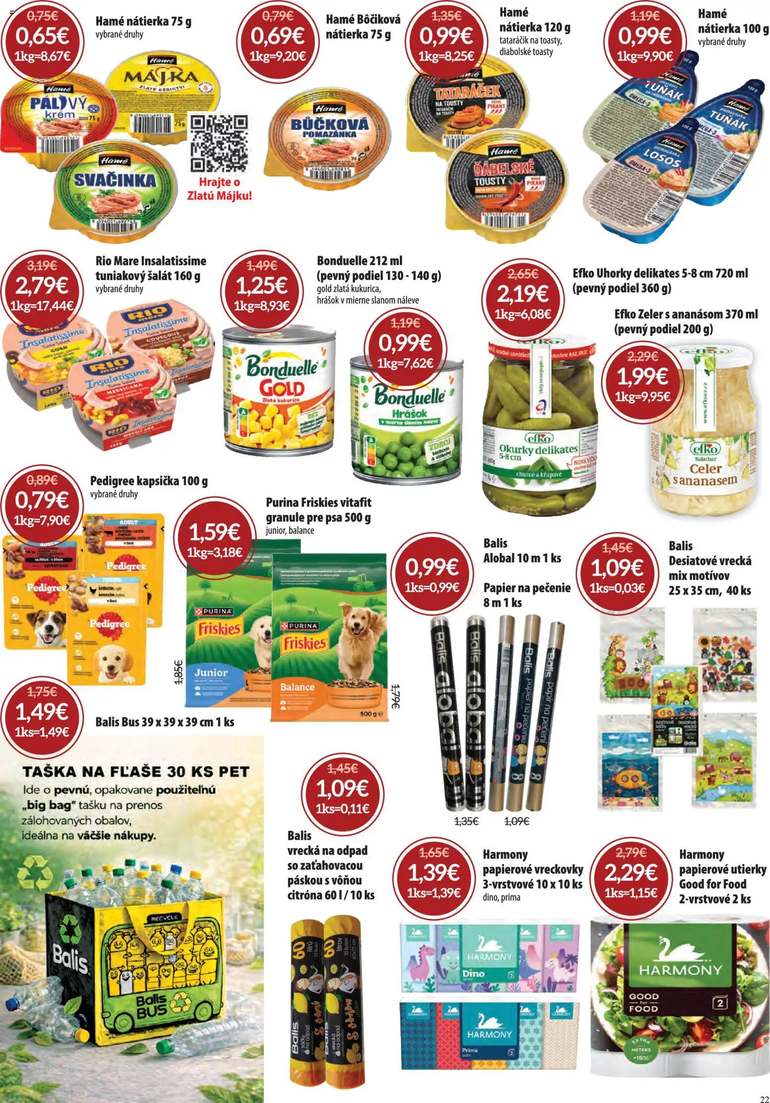 Nové Nitrazdroj akcie – leták je platný od 01.04.2026 | Strana: 22 | Produkty: Friskies, Krém, Uhorky, Zeler