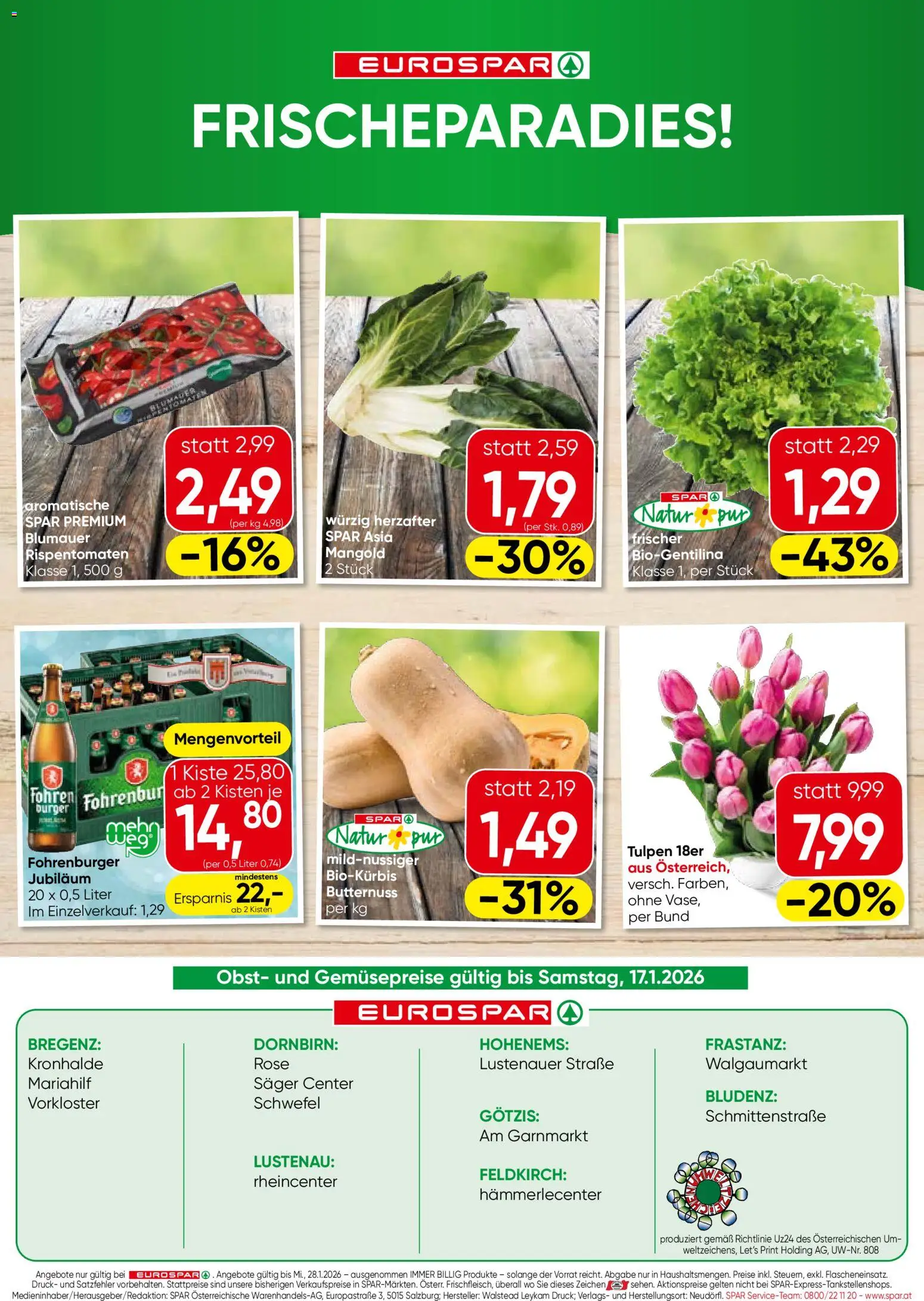 Eurospar Flugblatt - Vorarlberg gültig ab 15.01.2026 | Seite: 16 | Produkte: Obst