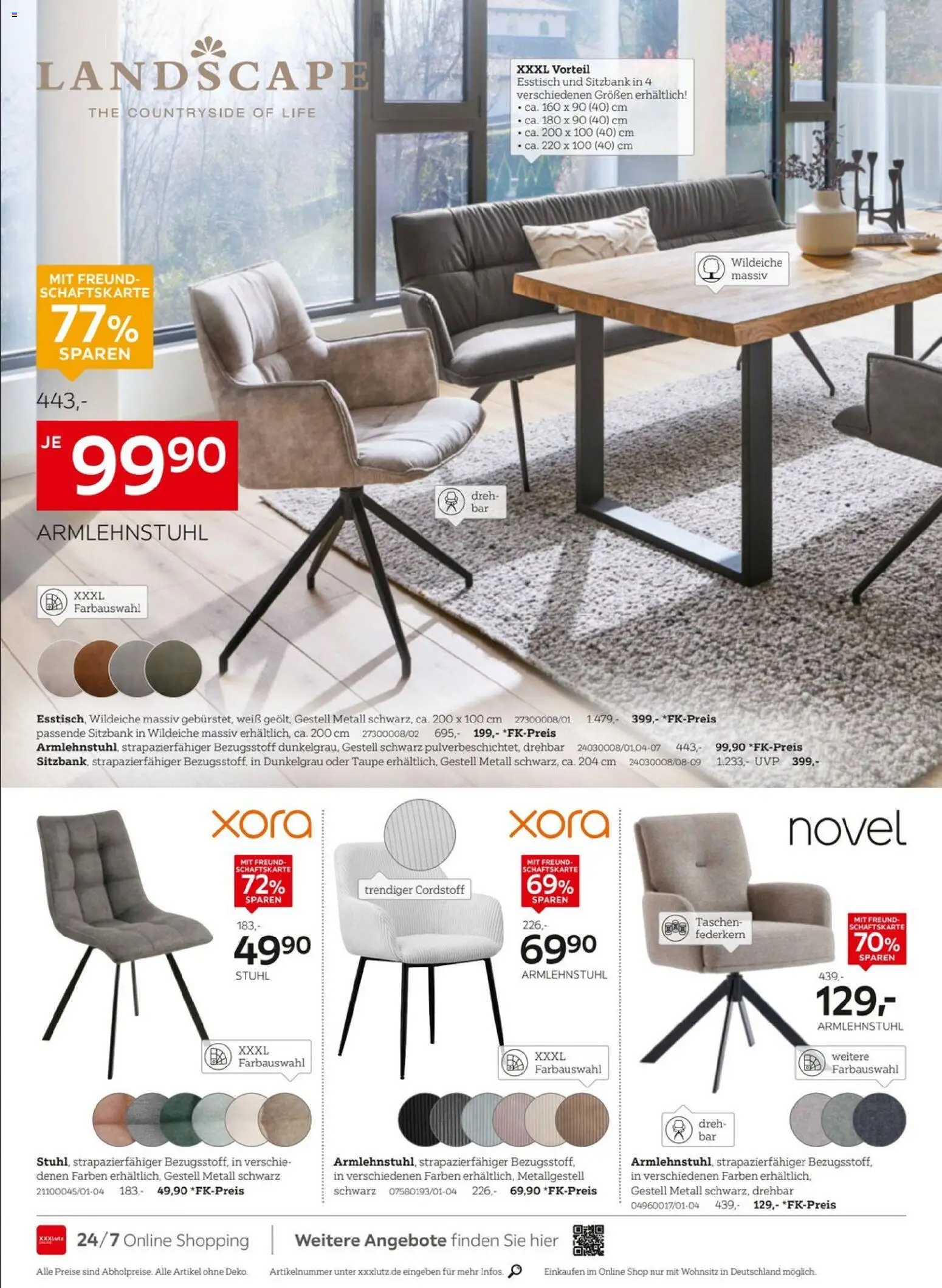 XXXLutz Nr. 1 beim Preis – gültig ab 04.04.2026 | Seite: 6 | Produkte: Esstisch, Sitzbank, Stuhl
