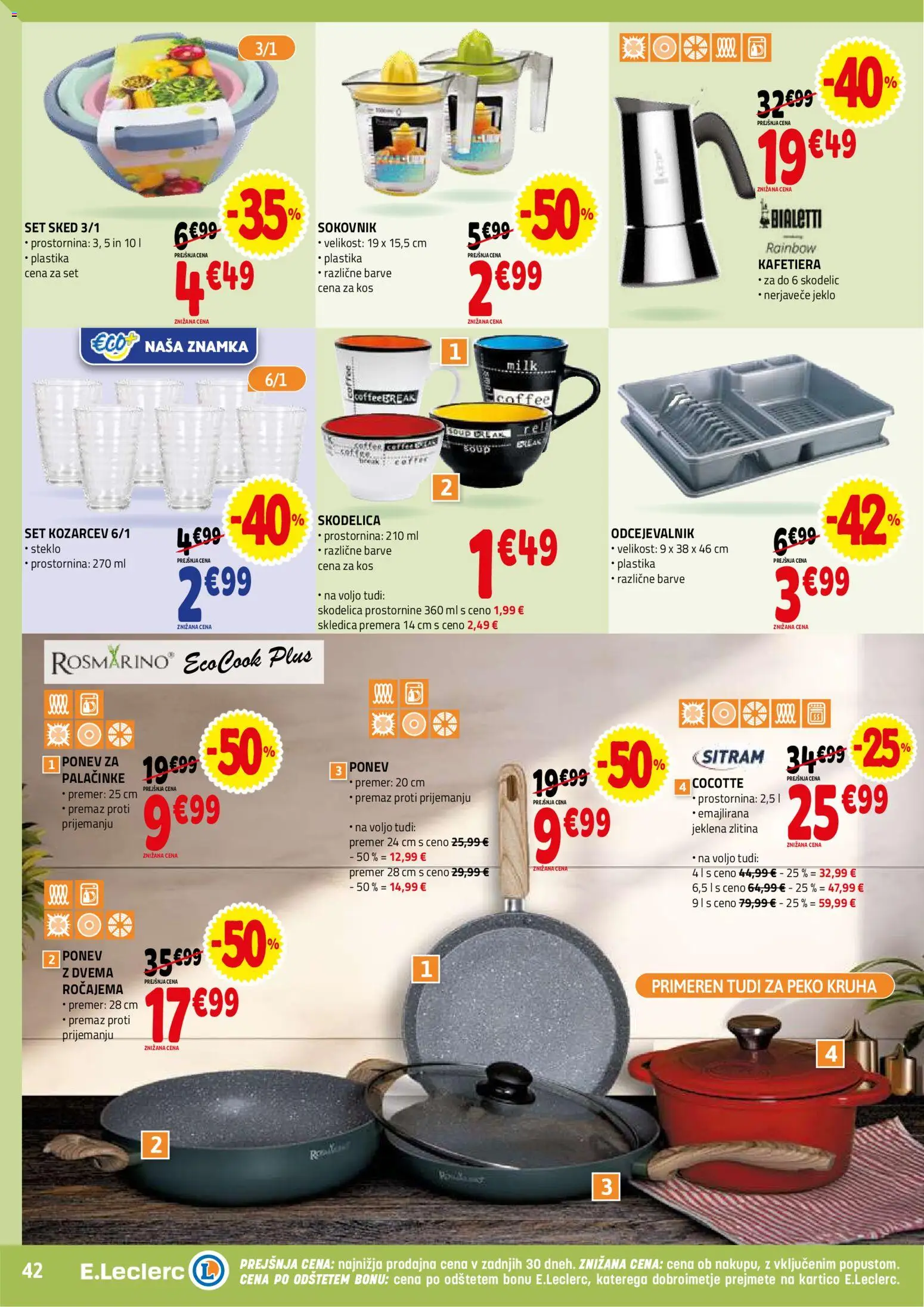 Novi E.leclerc katalog ponudbe – veljaven od 18.02.2026 | Stran: 42 | Izdelki: Skodelica, Sokovnik, Kos, Palačinke