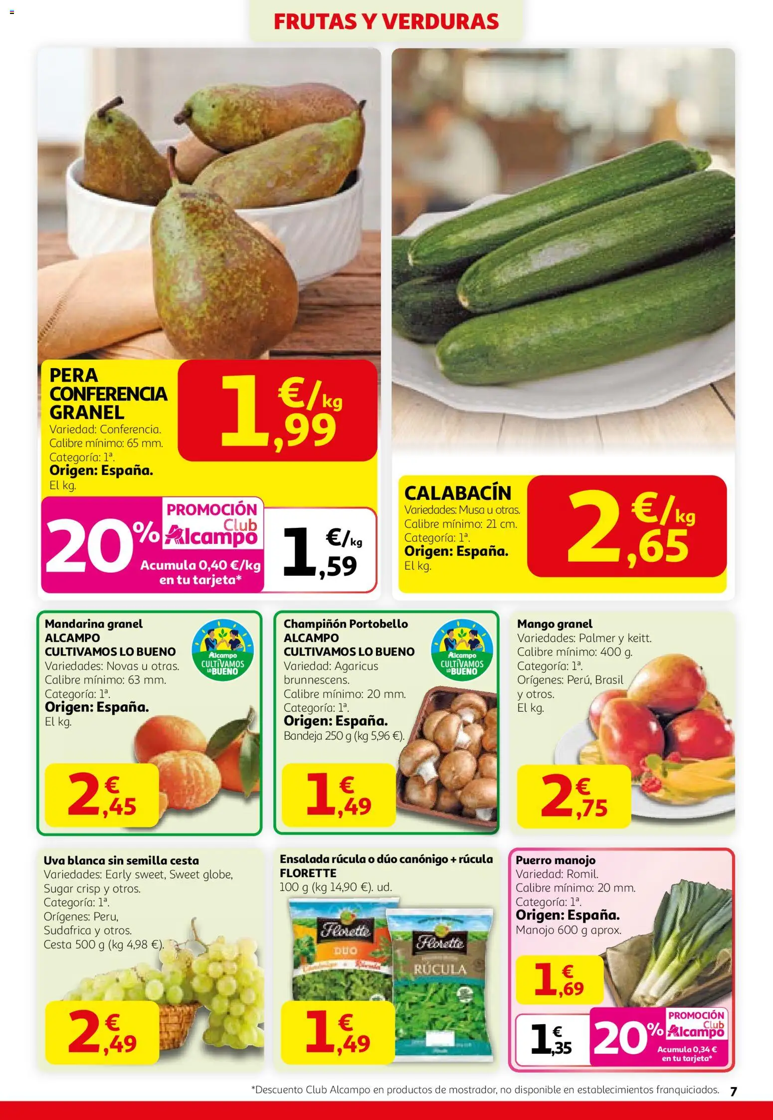 Alcampo - HG Nacional  │ válido desde el 29.01.2026 | Página: 7 | Productos: Calabacín, Ensalada, Ρούτερ, Cesta