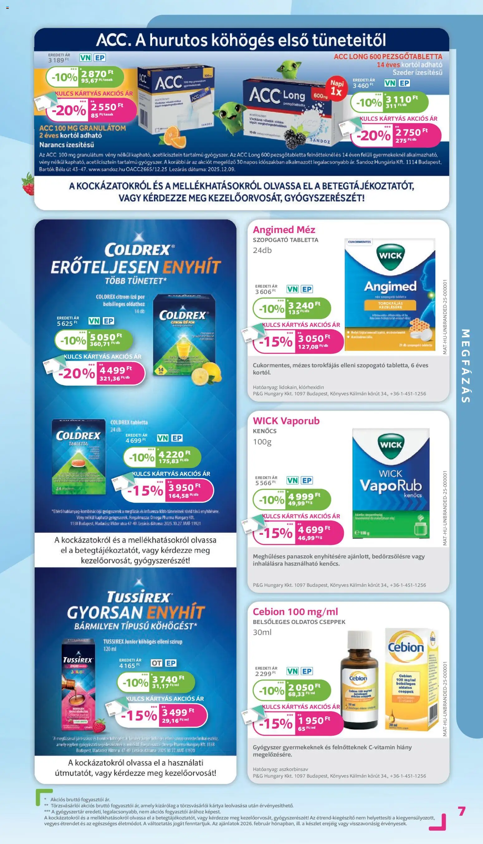 Kulcs Patika akciós ujság - amely érvényes a következő dátumtól: 01.02.2026 | Oldal: 7 | Termékek: Szeder, Pezsgőtabletta, Narancs, Citrom