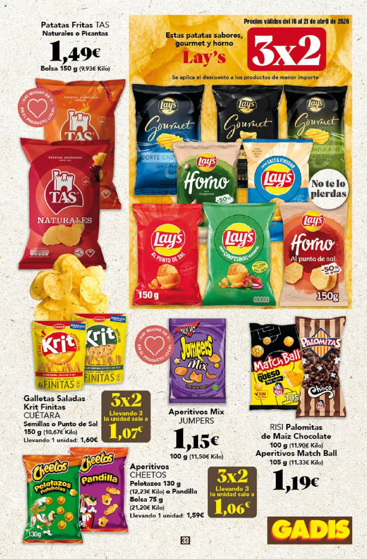 Gadis folleto │ válido desde el 16.04.2026 | Página: 33 | Productos: Chocolate, Té, Galletas, Bolsa