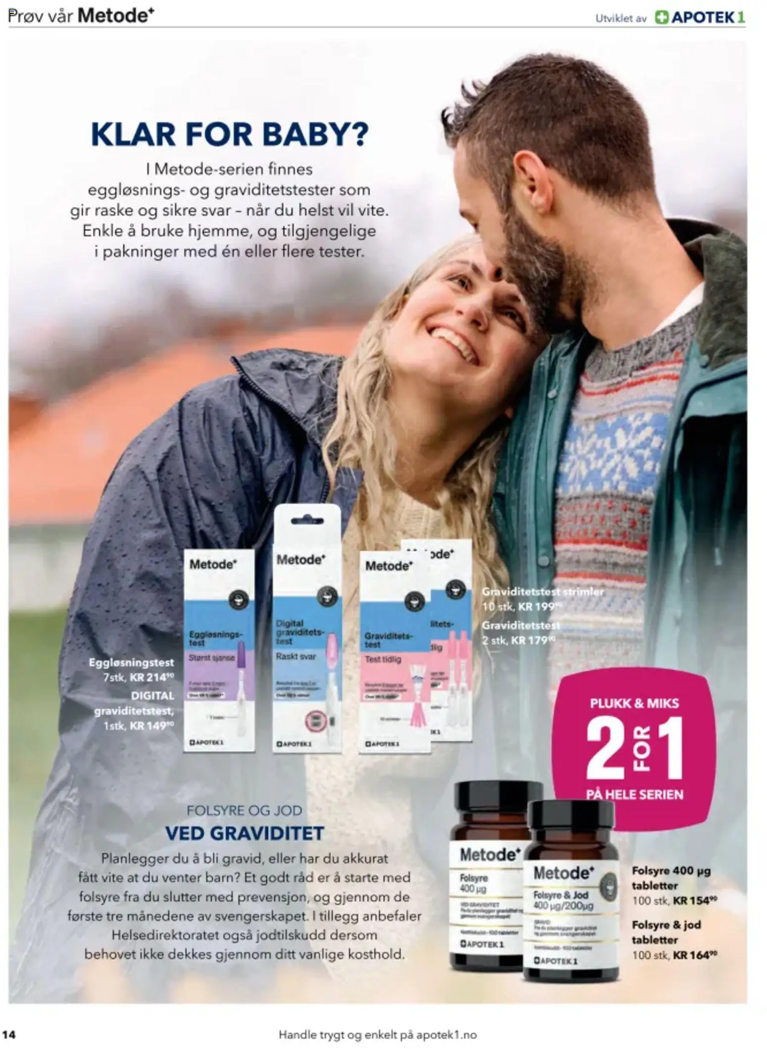 {H1} | Side: 14 | Produkter: Graviditetstest, Сушильные машины, Суміш дитяча