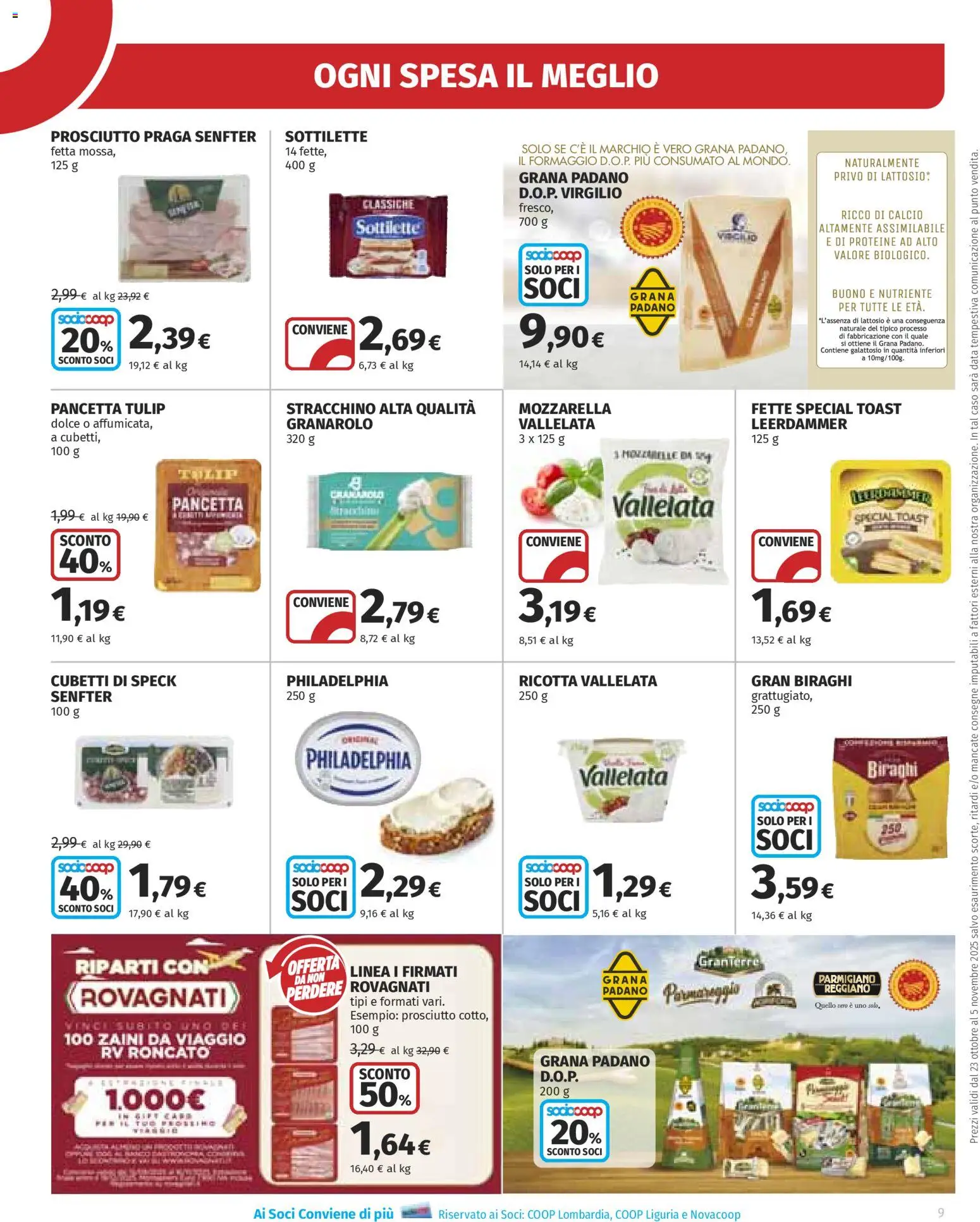 Volantino Ipercoop del 23.10.2025 | Pagina: 9 | Prodotti: Speck, Mozzarella, Data, Stracchino