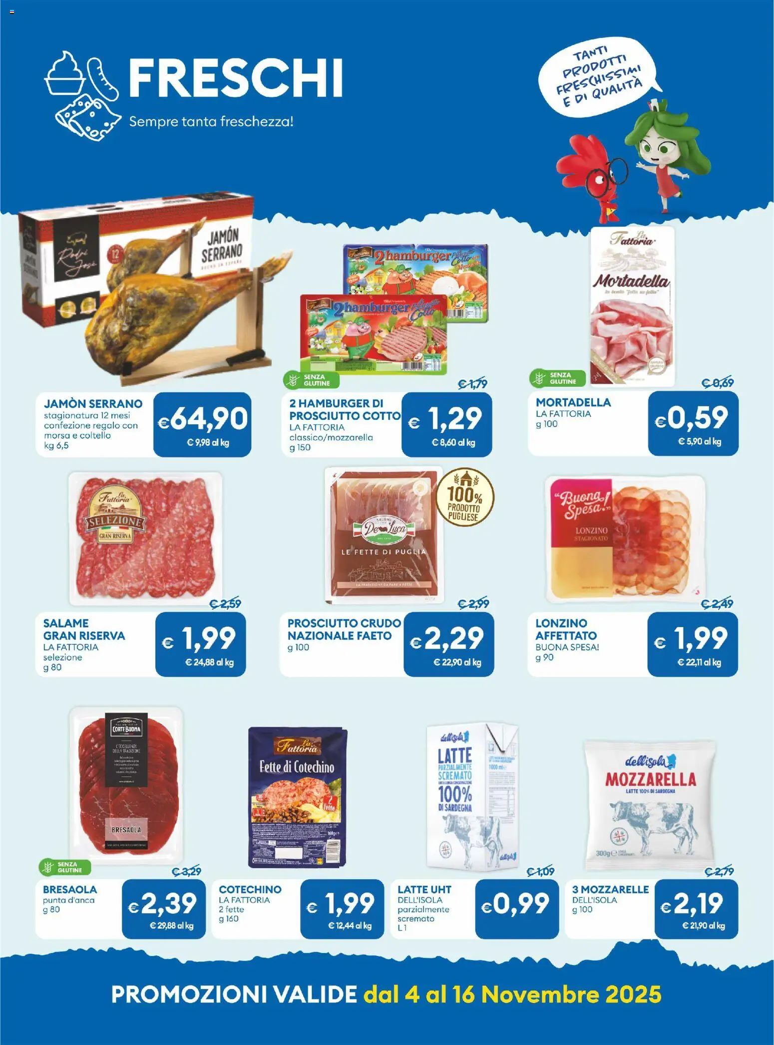 Volantino MD Discount del 04.11.2025 | Pagina: 2 | Prodotti: Prosciutto Crudo, Prosciutto Cotto, Mozzarella, Hamburger