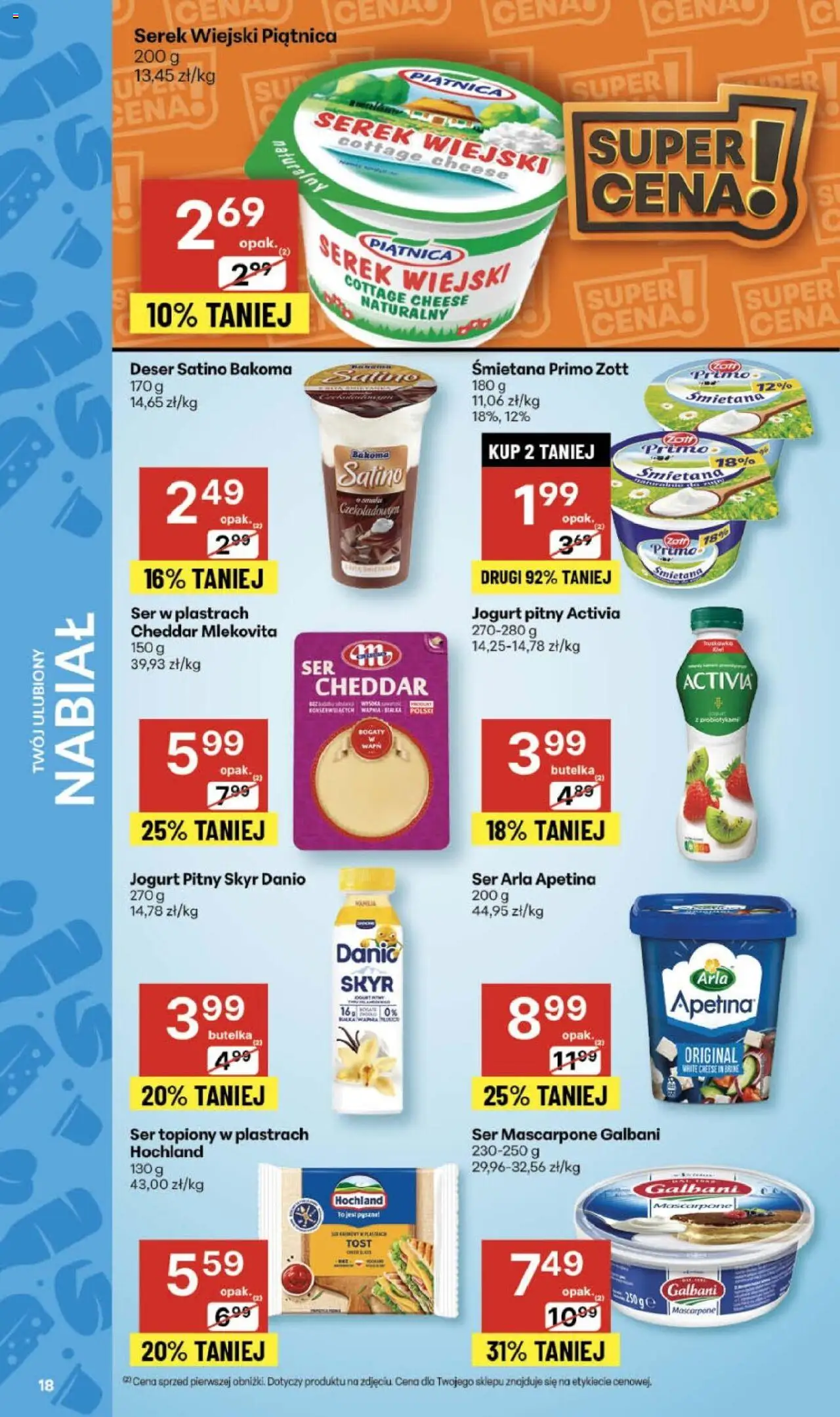 Delikatesy Centrum Gazetka - Sklepy Własne od 23.10.2025 | Strona: 18 | Produkty: Ser topiony w plastrach, Jogurt pitny, Ser, Skyr