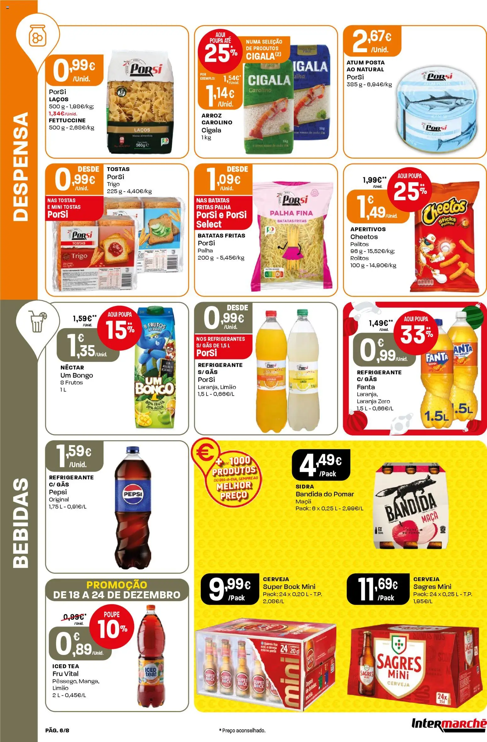 Intermarché Folheto Mini │ válido de 18.12.2025 | Página: 6 | Produtos: Refrigerante, Atum, Tostas, Arroz