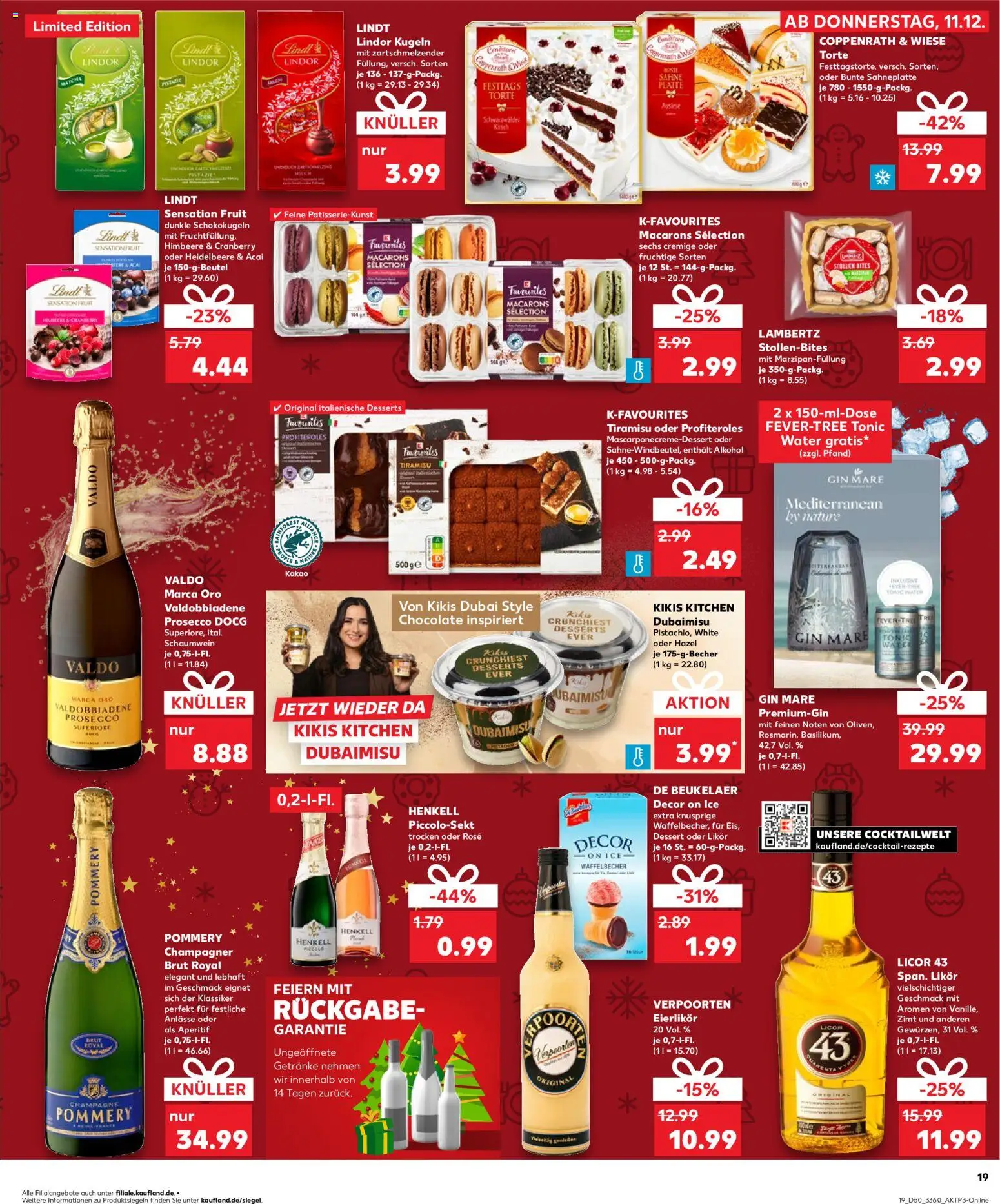 Kaufland prospekt Berlin	 – gültig ab 14.12.2025 | Seite: 19 | Produkte: Himbeere, Lindt, Gin, Sahne