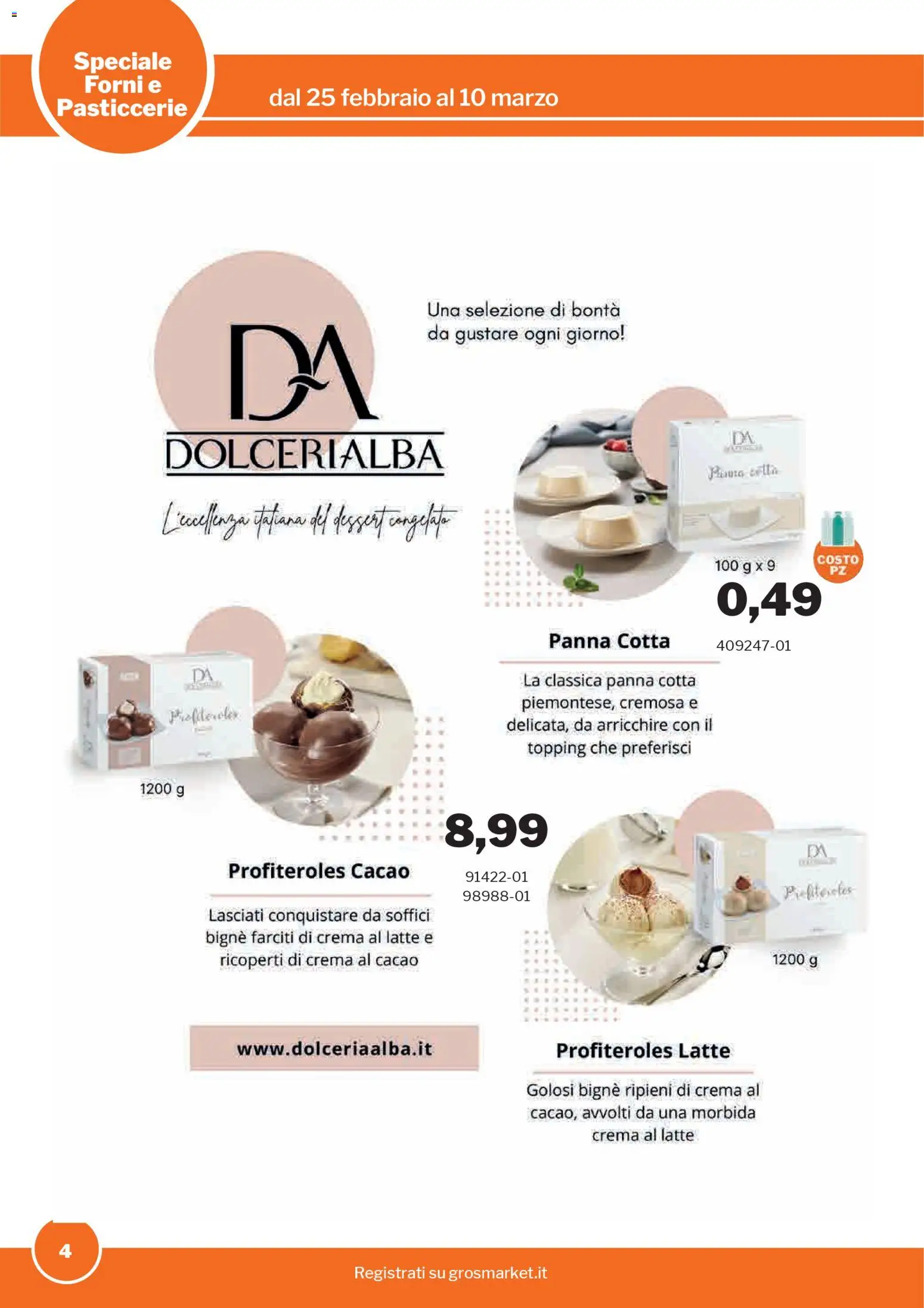 Volantino Sogegross del 25.02.2026 | Pagina: 4 | Prodotti: Crema, Panna, Latte, Topping
