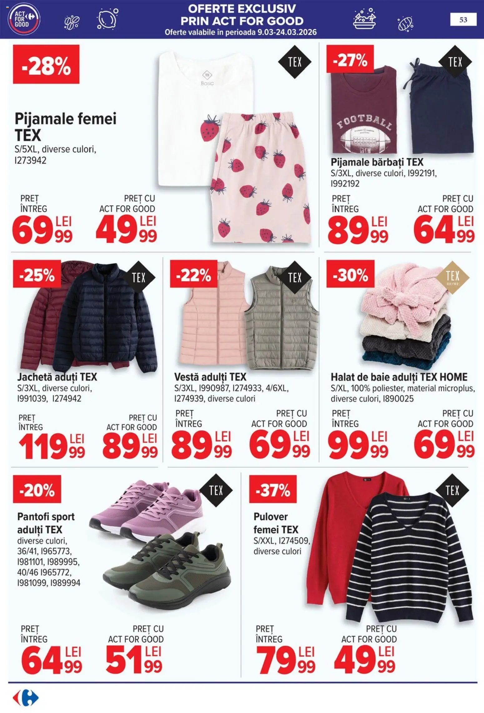 Noul catalog Carrefour – valabil de la 09.03.2026 | Pagină: 56 | Produse: Pantofi, Pulover, Vestă, Pijamale