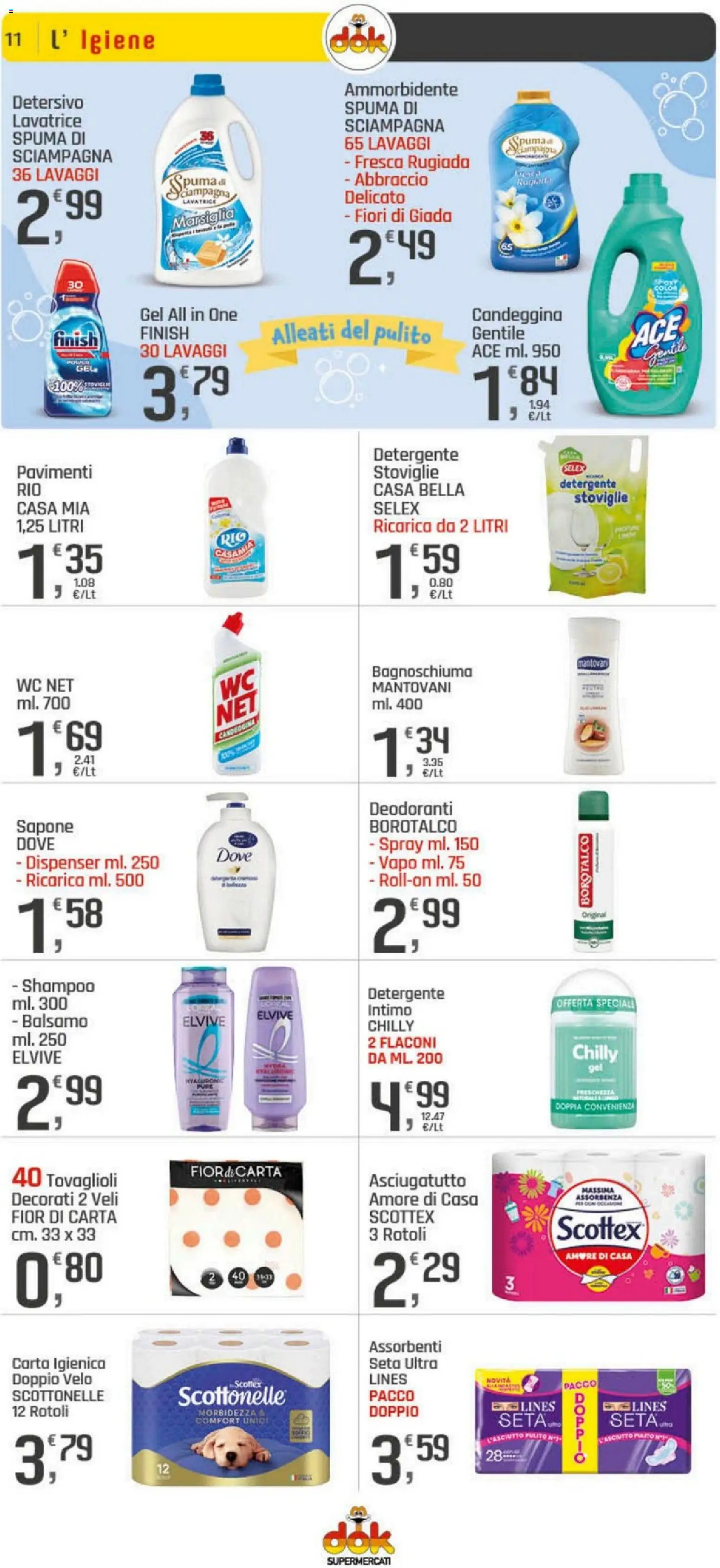 Volantino DOK del 20.04.2026 | Pagina: 11 | Prodotti: Balsamo, Carta igienica, Lavatrice, Asciugatutto