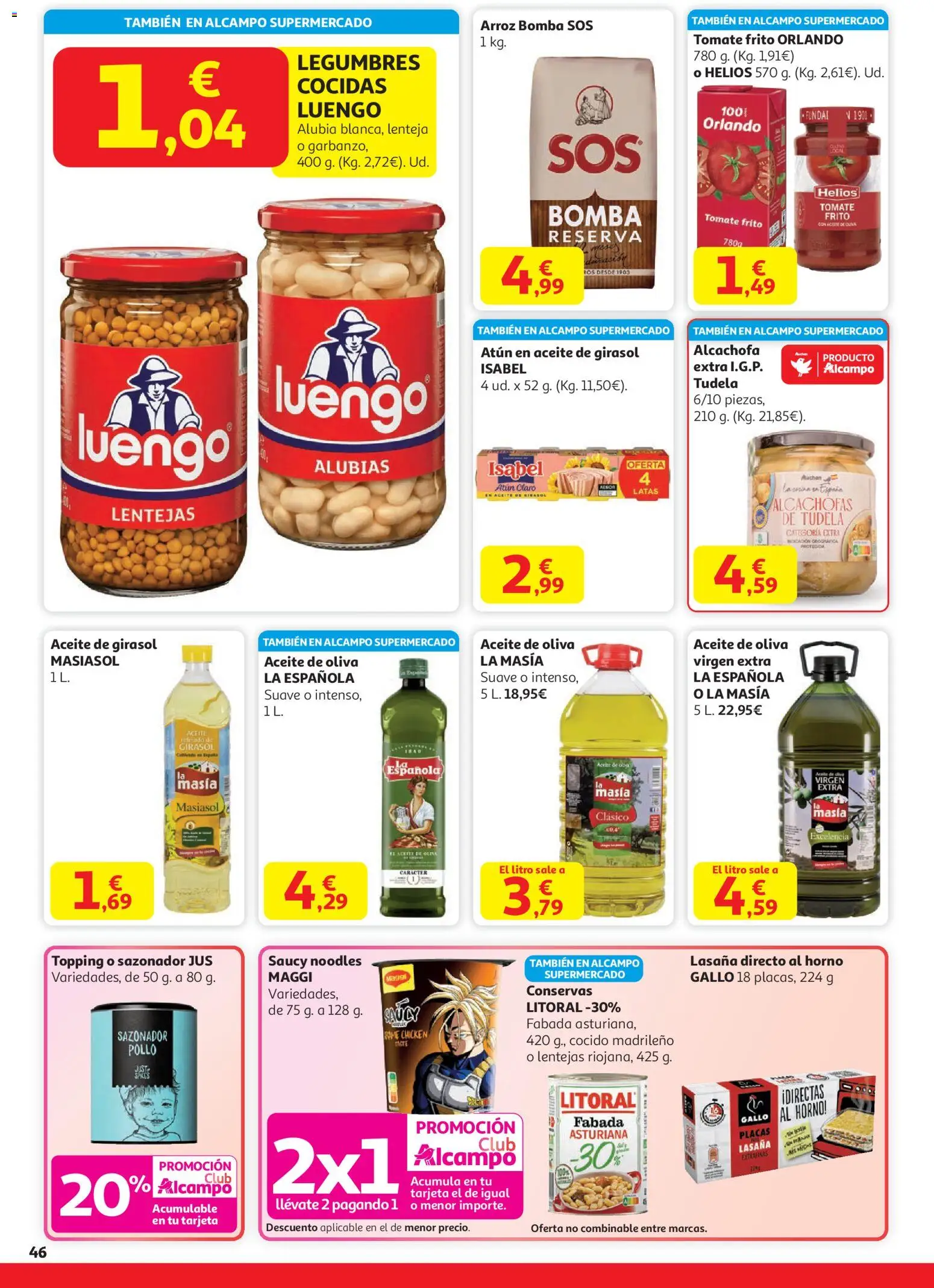 Alcampo - HG Unico │ válido desde el 11.12.2025 | Página: 46 | Productos: Arroz, Aceite de girasol, Horno, Lasaña