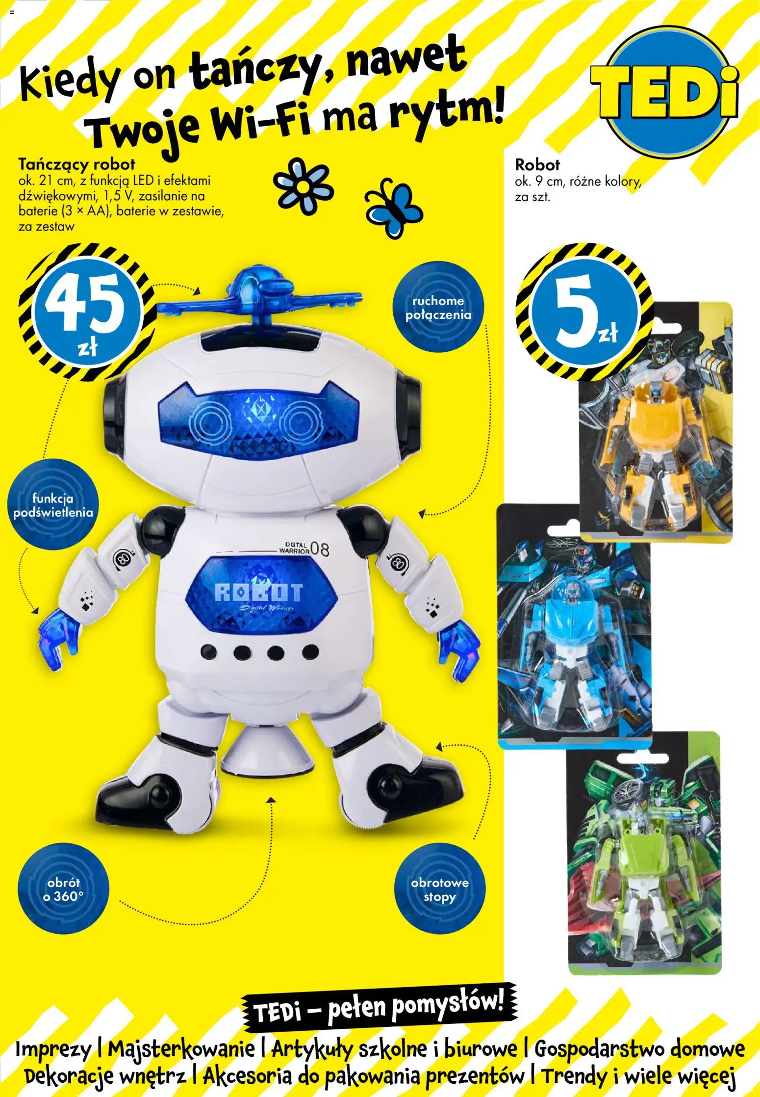 TEDi gazetka od 06.03.2026 | Strona: 15 | Produkty: Baterie, Robot, Artykuły szkolne