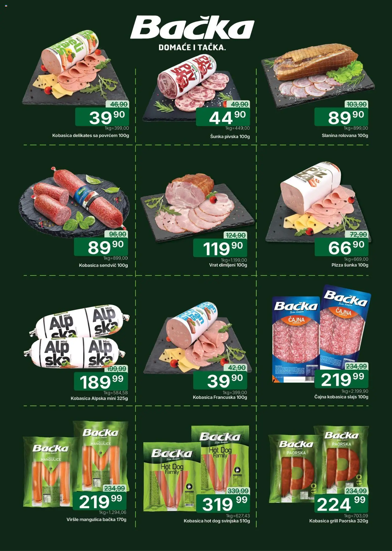 Univerexport katalog - važi od 16.03.2026 | Strana: 4 | Proizvode: Viršle, Šunka, Pizza šunka, Kobasica