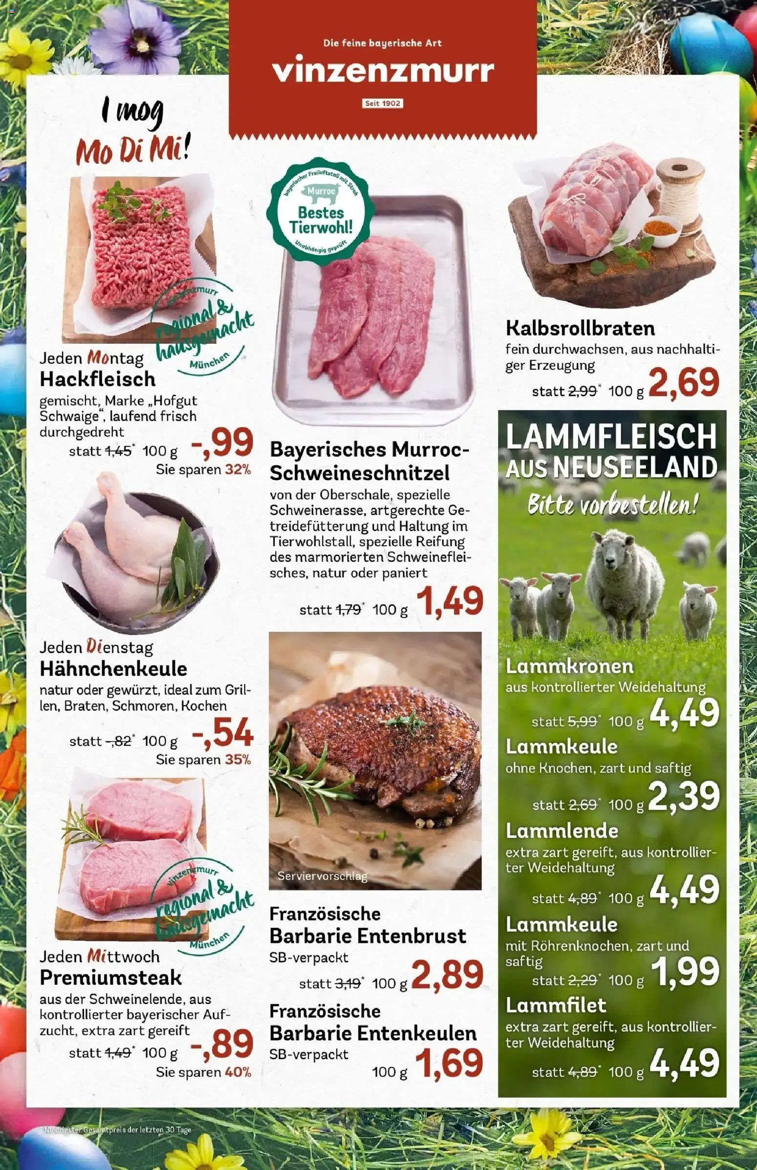 Rewe Prospekt Aschheim	 – gültig ab 30.03.2026 | Seite: 10 | Produkte: Lammkeule, Hackfleisch