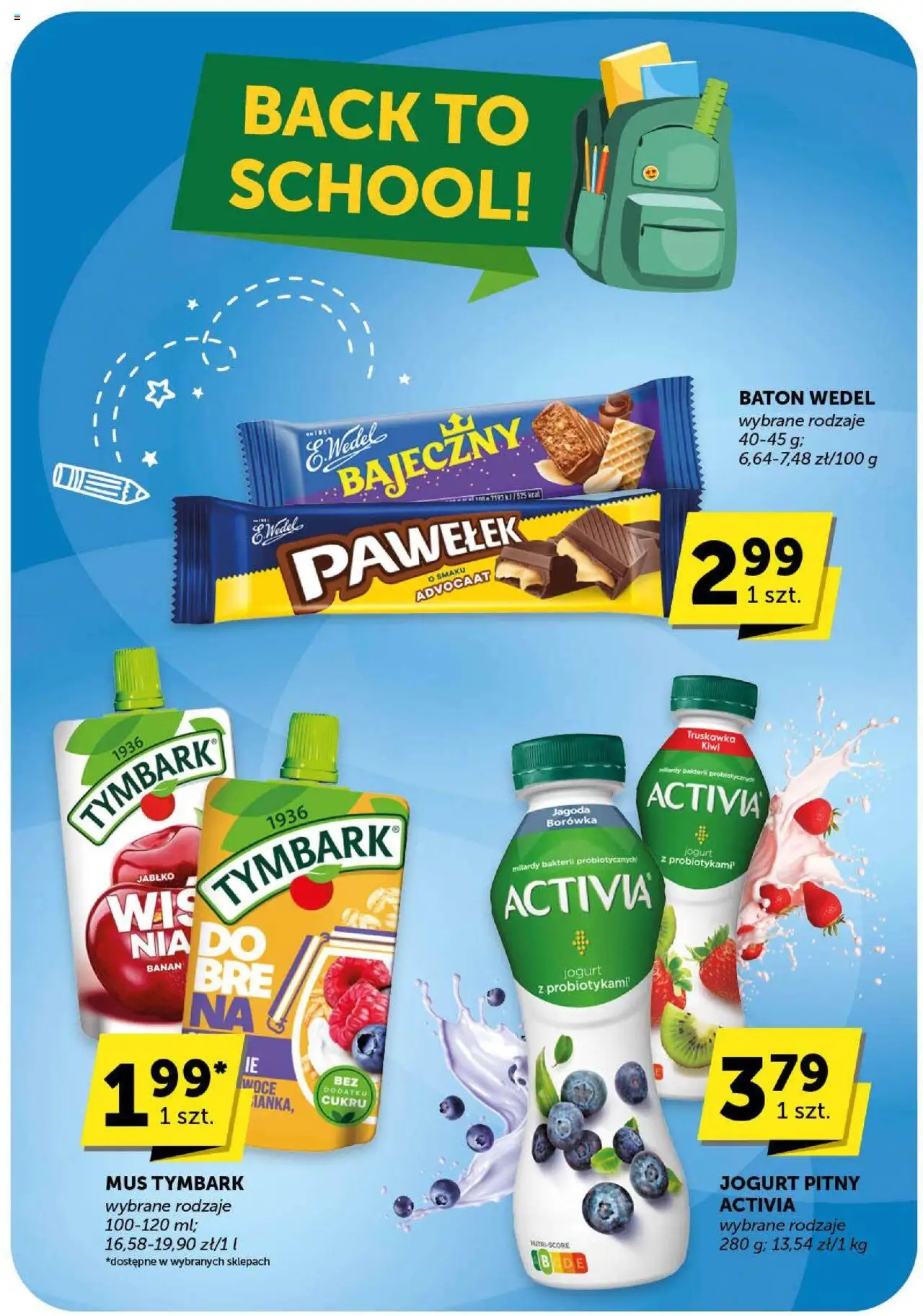 Euro Sklep Gazetka od 04.09.2025 | Strona: 33 | Produkty: Jogurt pitny, Baton, Jogurt, Kiwi
