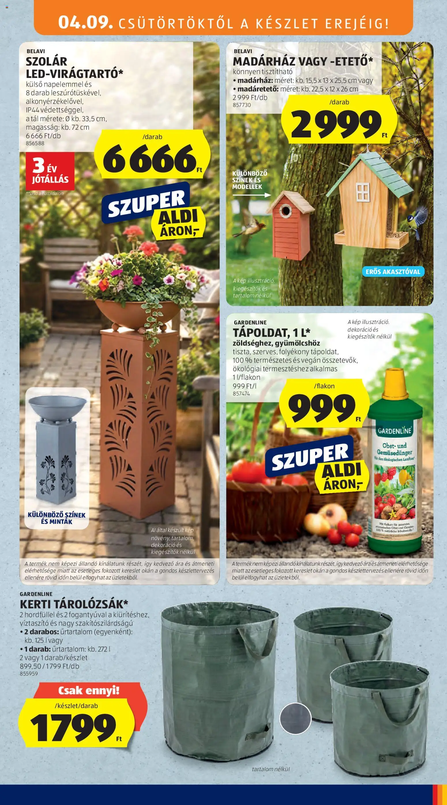 Aldi akciós ujság - amely érvényes a következő dátumtól: 09.04.2026 | Oldal: 29 | Termékek: Vegán, Madáretető, Dekoráció