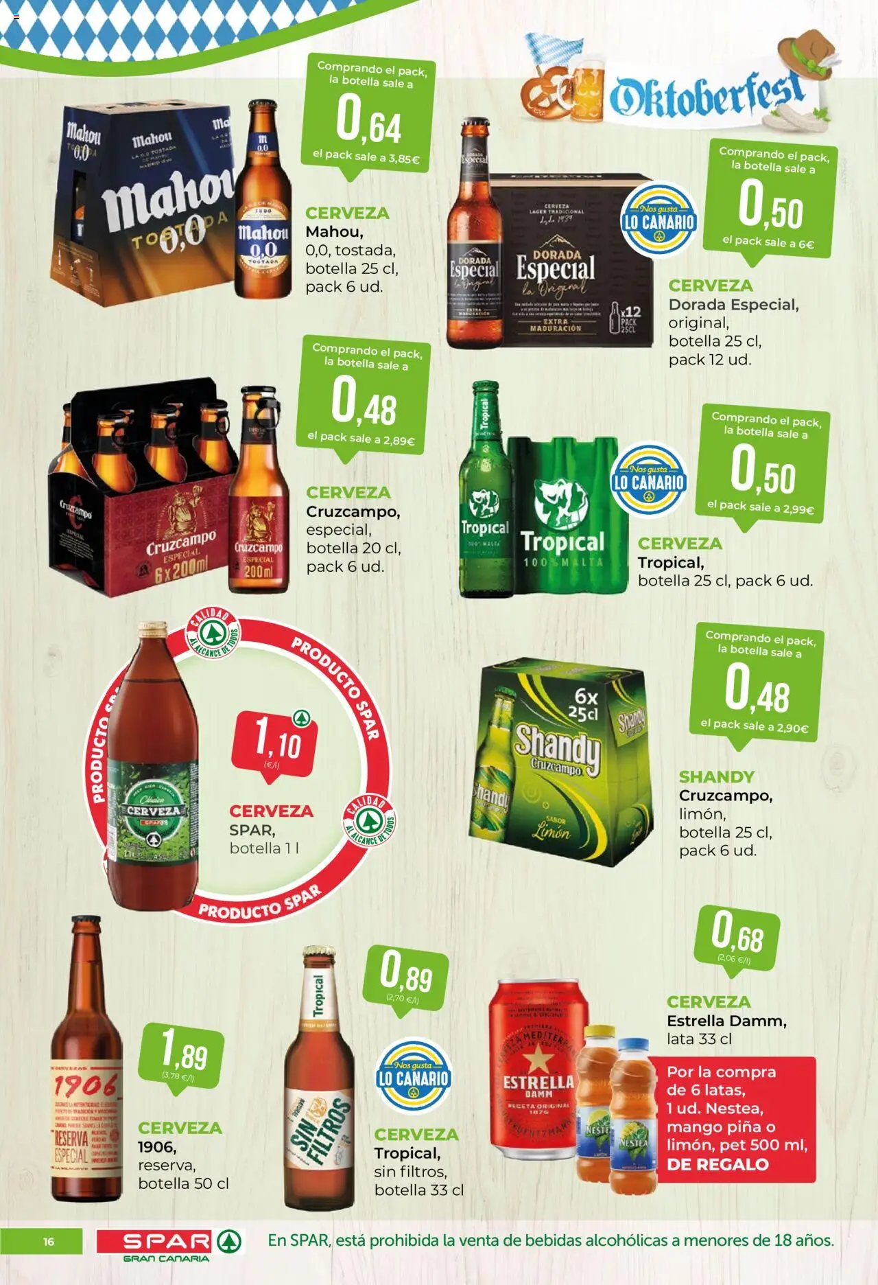 Spar folleto │ válido desde el 19.09.2025 | Página: 16 | Productos: Cerveza, Piña, Ρούτερ