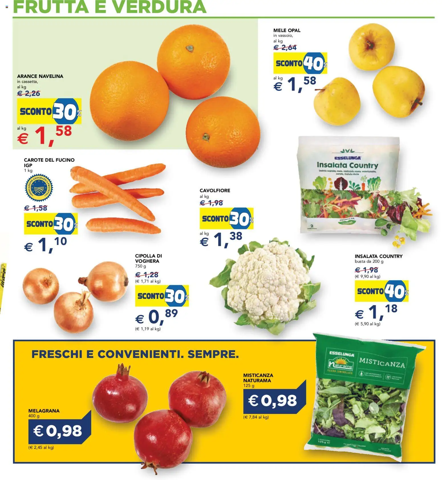 Volantino Esselunga S del 01.12.2025 | Pagina: 19 | Prodotti: Mele, Insalata, Carote, Cavolfiore