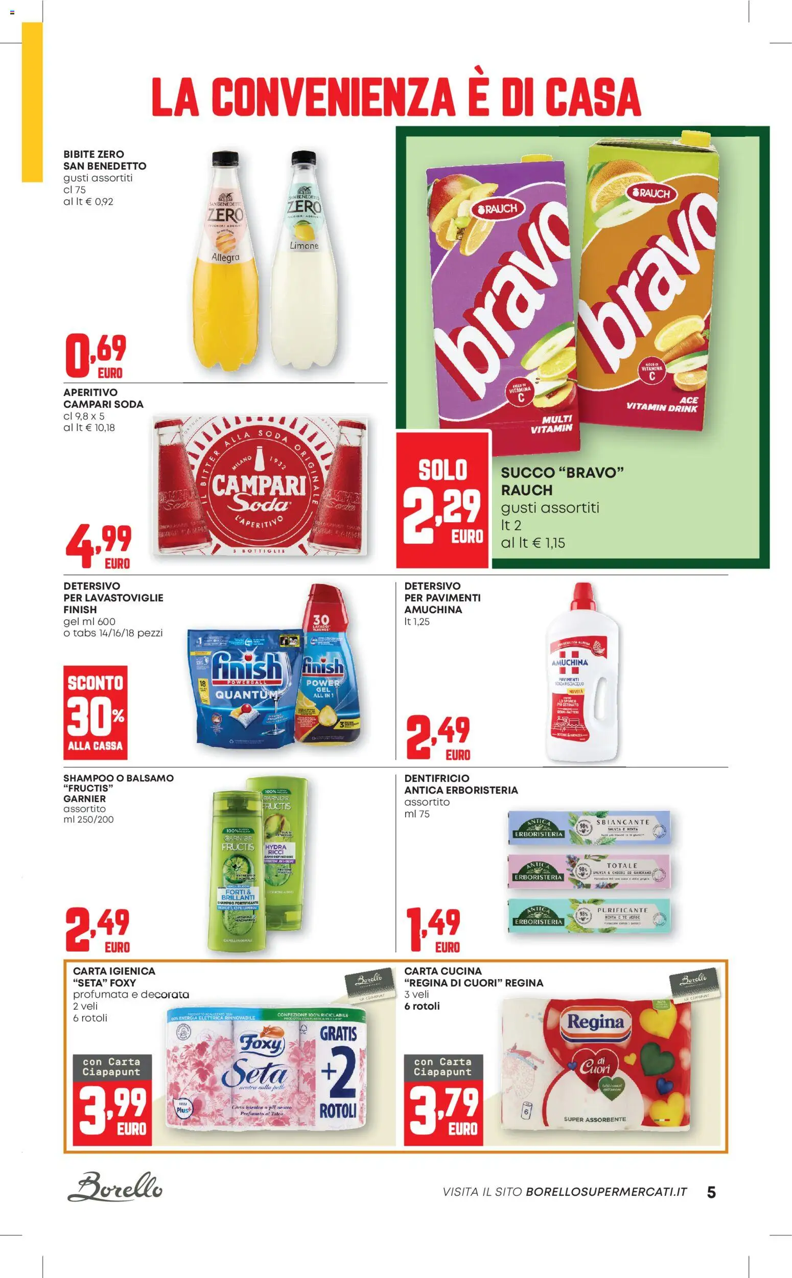 Volantino Borello Supermercati del 20.11.2025 | Pagina: 5 | Prodotti: Tè, Lavastoviglie, Menta, Aperitivo