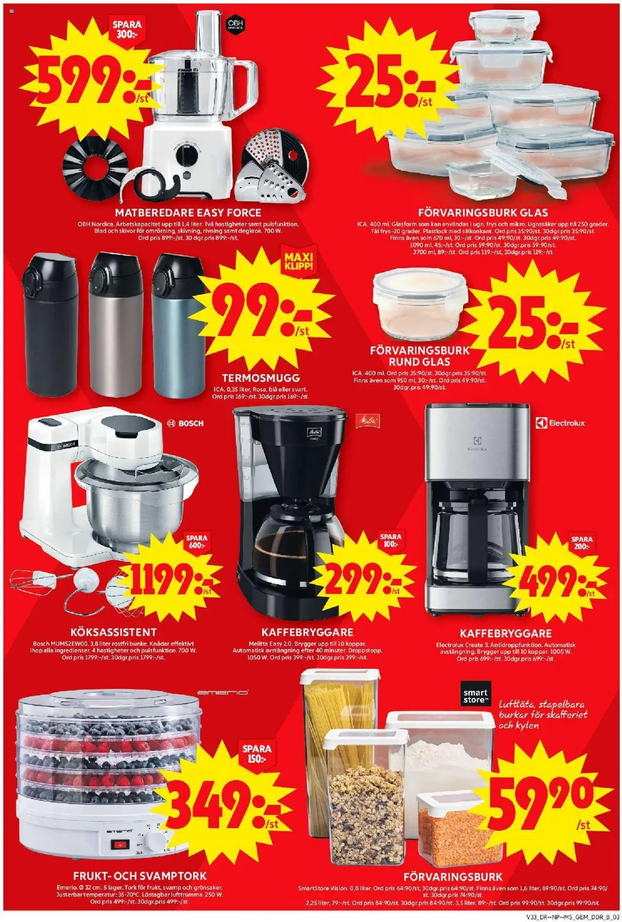 ICA Maxi reklamblad aktuell från 11.08.2025 | Sida: 10 | Produkter: Kaffebryggare, Thermos, Glass, Frys