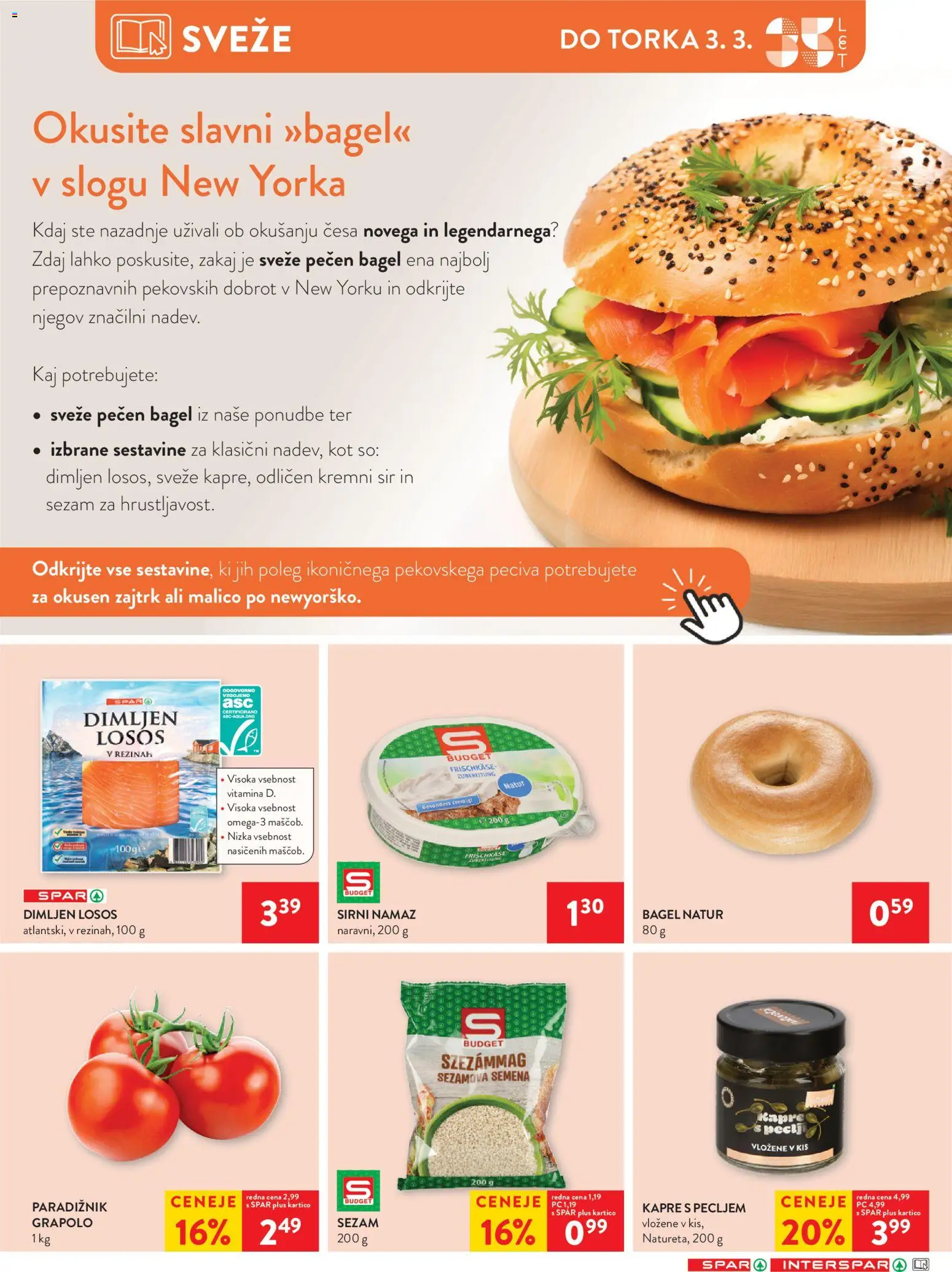 Novi Spar katalog ponudbe – veljaven od 25.02.2026 | Stran: 9 | Izdelki: Sirni namaz, Losos, Kis, Paradiznik