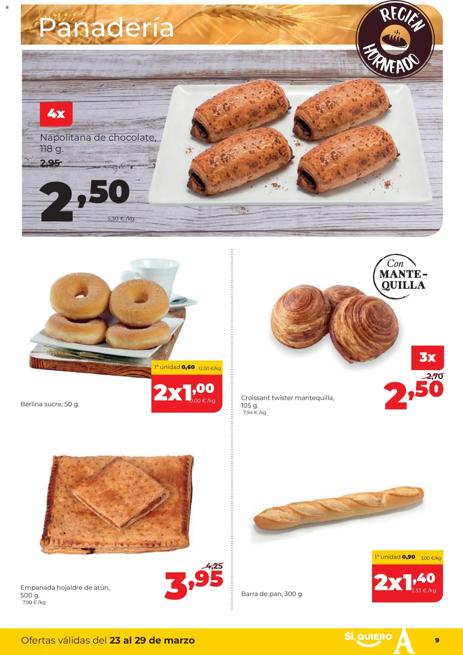 Alimerka folleto Castilla y León │ válido desde el 23.03.2026 | Página: 9 | Productos: Croissant, Panadería