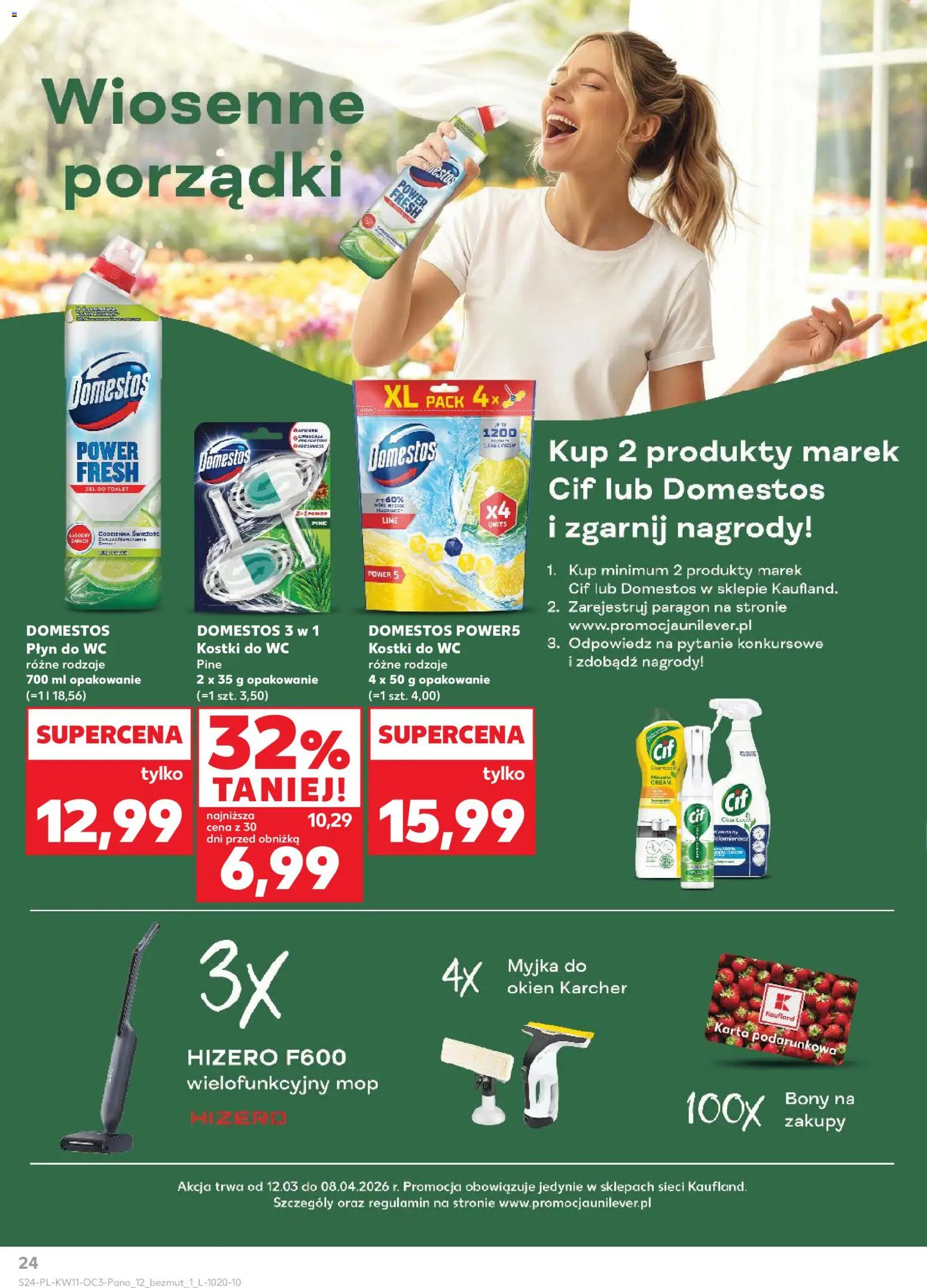 Kaufland Polsko leták - Dom gotowy na Wielkanoc od 12.03.2026 | Strana: 24 | Produkty: Kärcher, Cif, Mop, Wc
