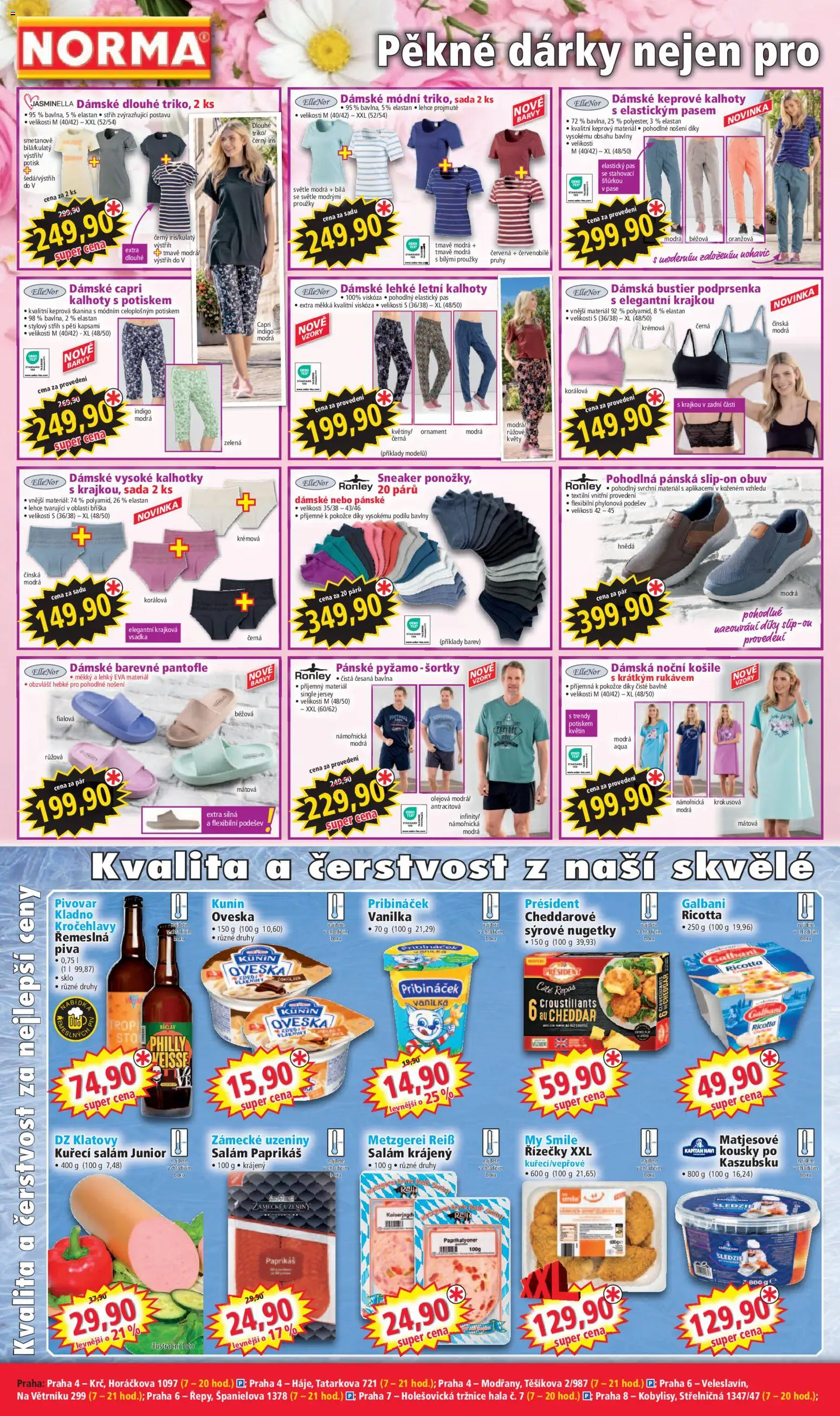 Norma leták od 04.05.2026 | Strana: 2 | Produkty: Pyžamo, Salám, Pánské pyžamo, Noční košile