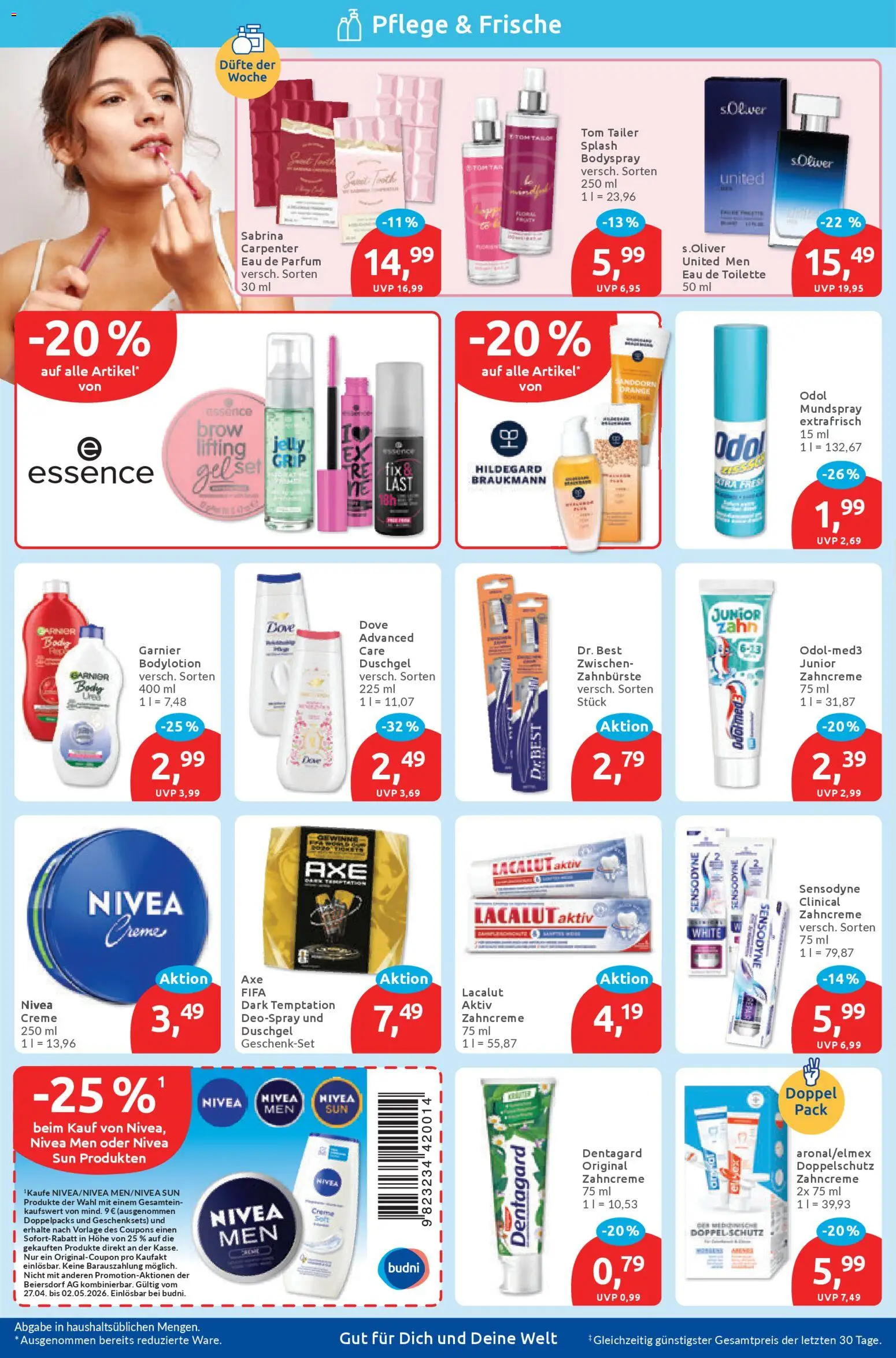 Budni Prospekt 	 – gültig ab 27.04.2026 | Seite: 2 | Produkte: Toilette, Parfüm, Eau de Toilette, Deospray