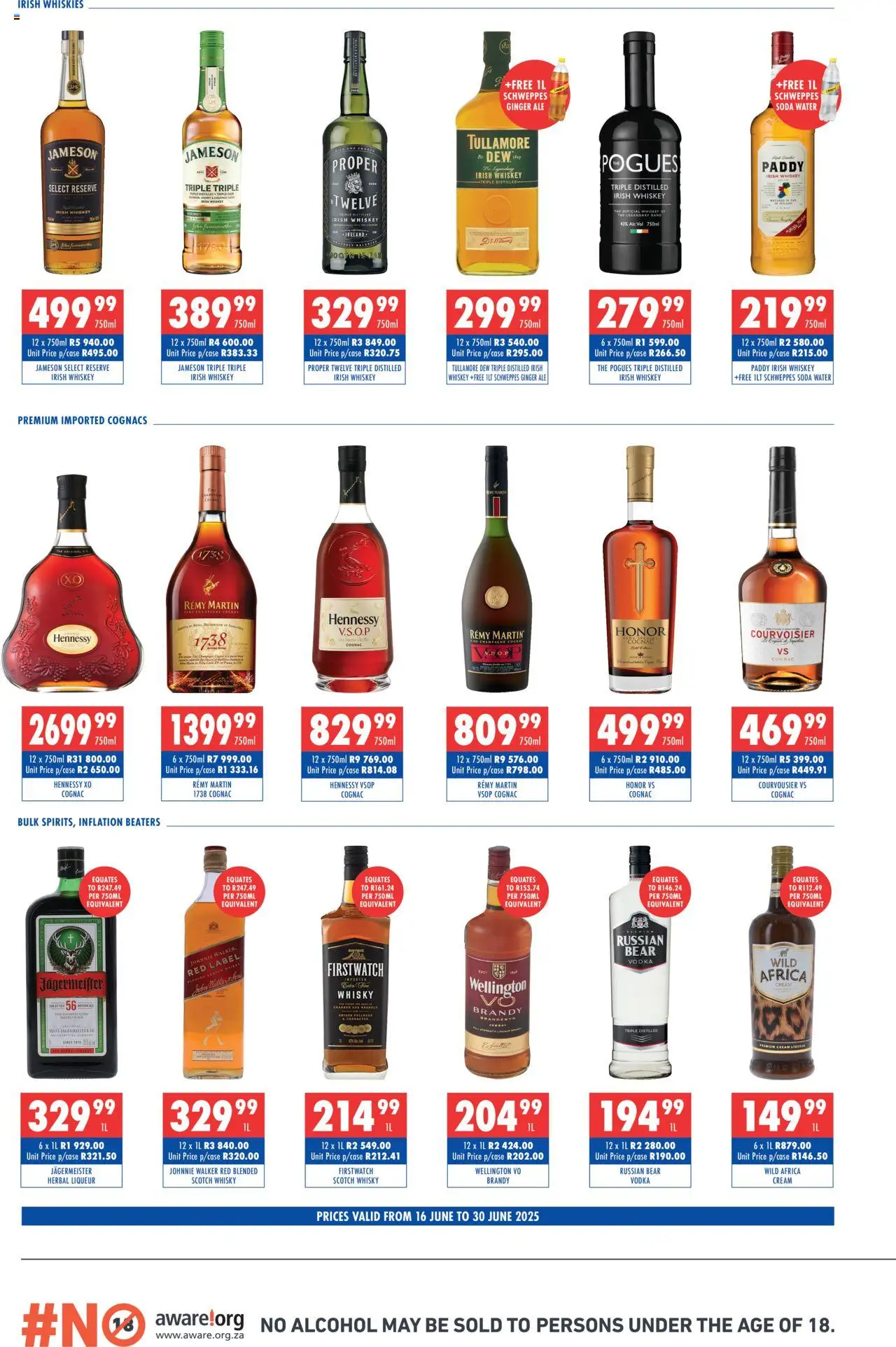 Ultra Liquors Specials │ valid from 16.06.2025 | Page: 2 | Products: Brandy, Cream, Whiskey, Ensalada de quino