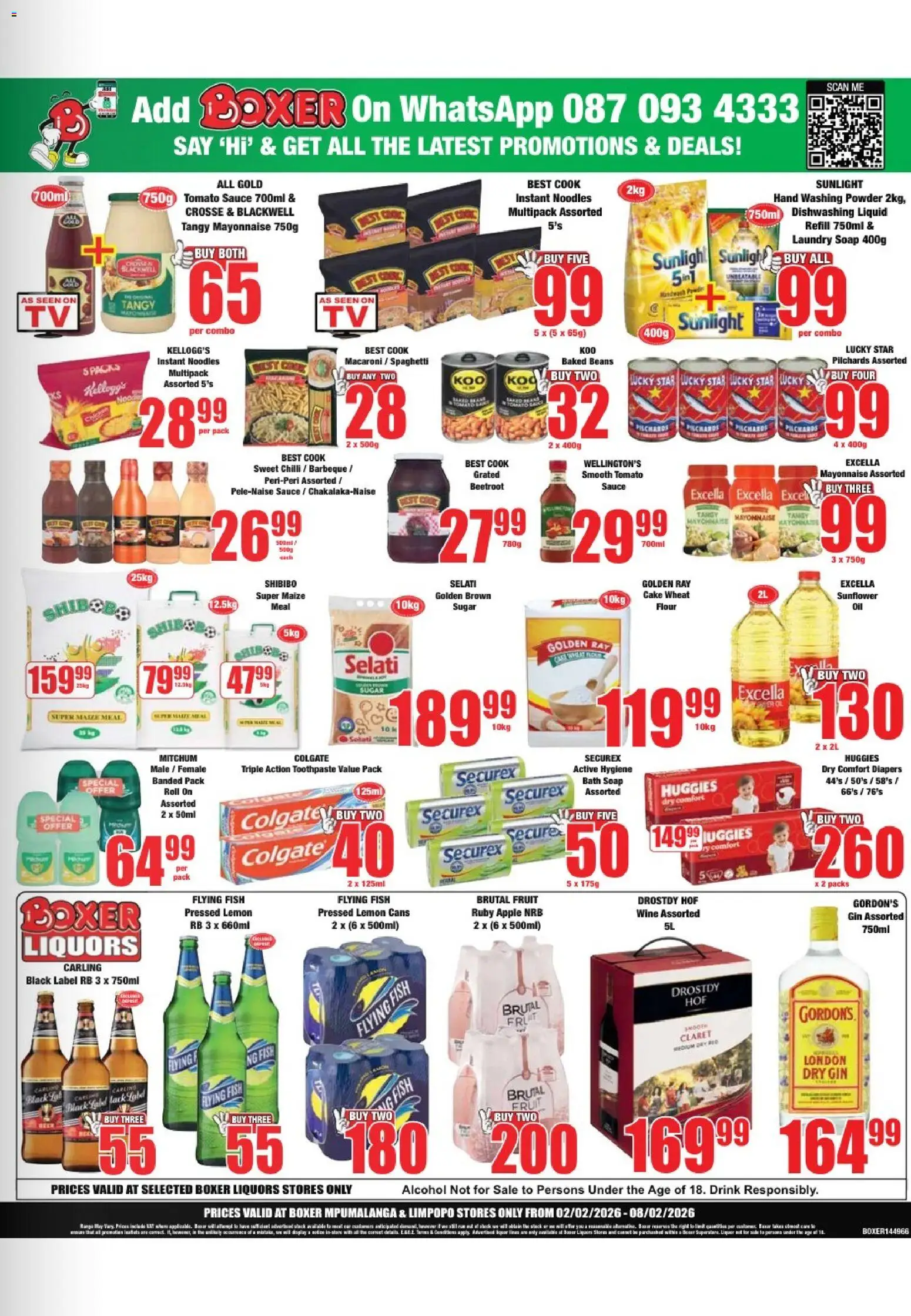 New Boxer catalogue – valid from 02.02.2026 | Page: 3 | Products: Pilchards, Powder, Mayonnaise, Chilli