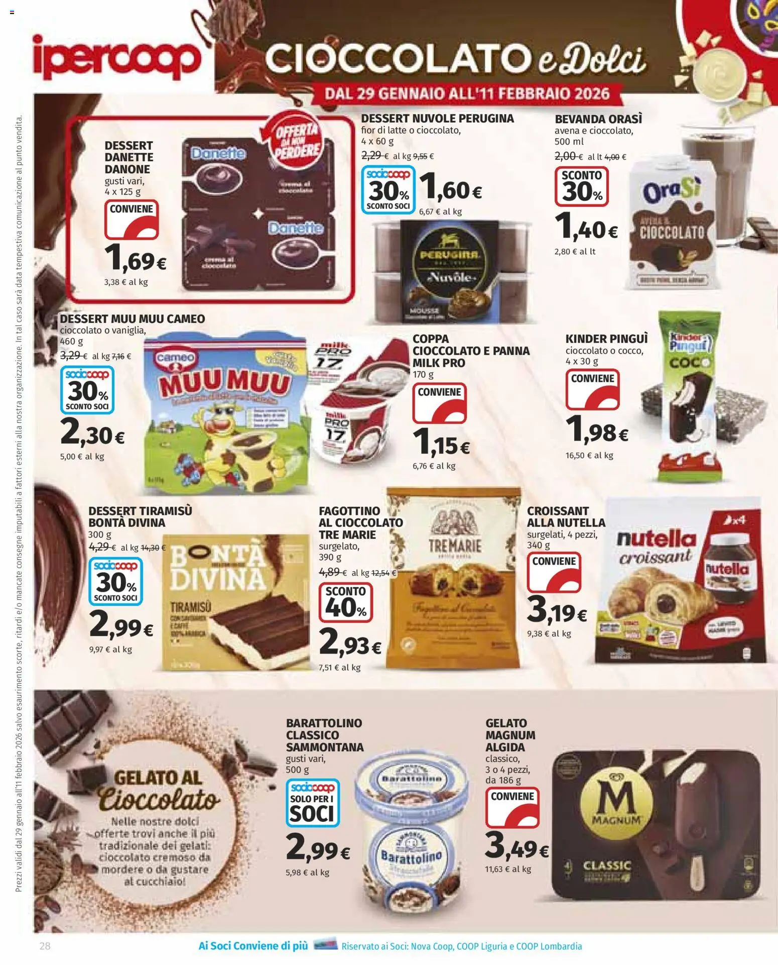 Volantino Ipercoop del 29.01.2026 | Pagina: 28 | Prodotti: Cioccolato, Latte, Nutella, Data