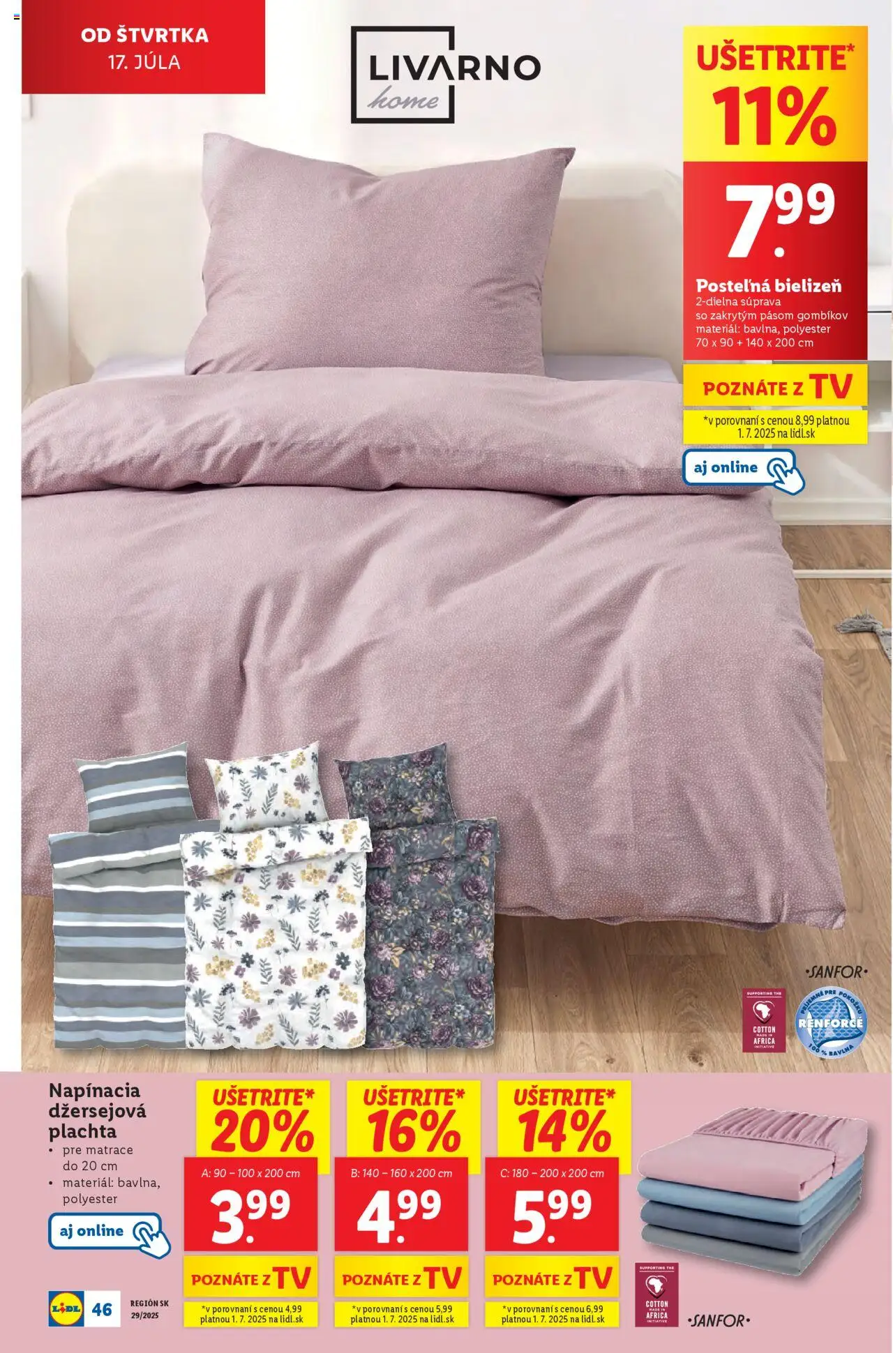 Lidl leták │ platný od 14.07.2025 | Strana: 56 | Produkty: Matrace, Plachta, Tv