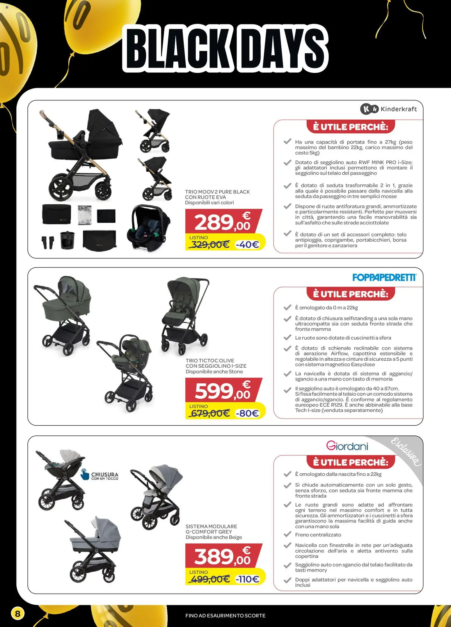 Volantino Bimbo store del 20.11.2025 | Pagina: 8 | Prodotti: Olive, Passeggino, Seggiolino, Borsa